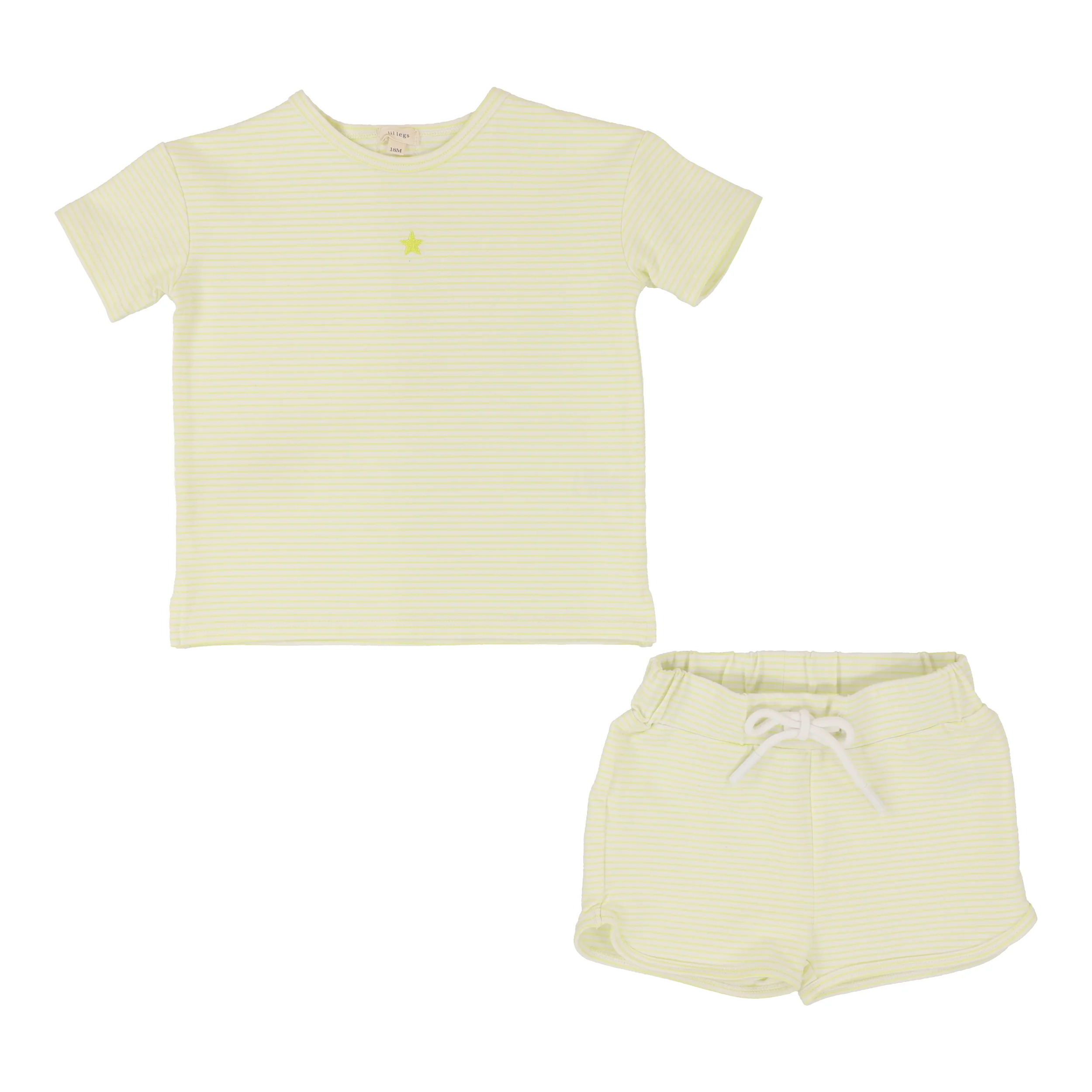 Lil Legs Stripe Set - Neon Yellow