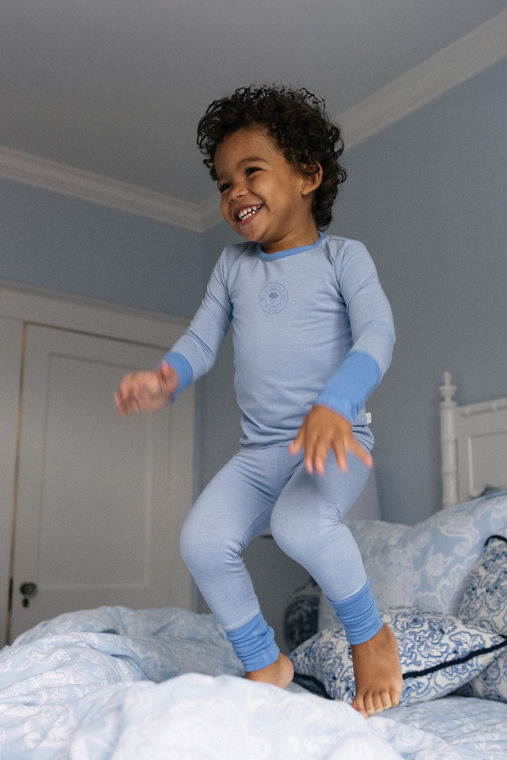 Lil Legs Striped Lounge Set - Fresh Blue Stripe - Image 3