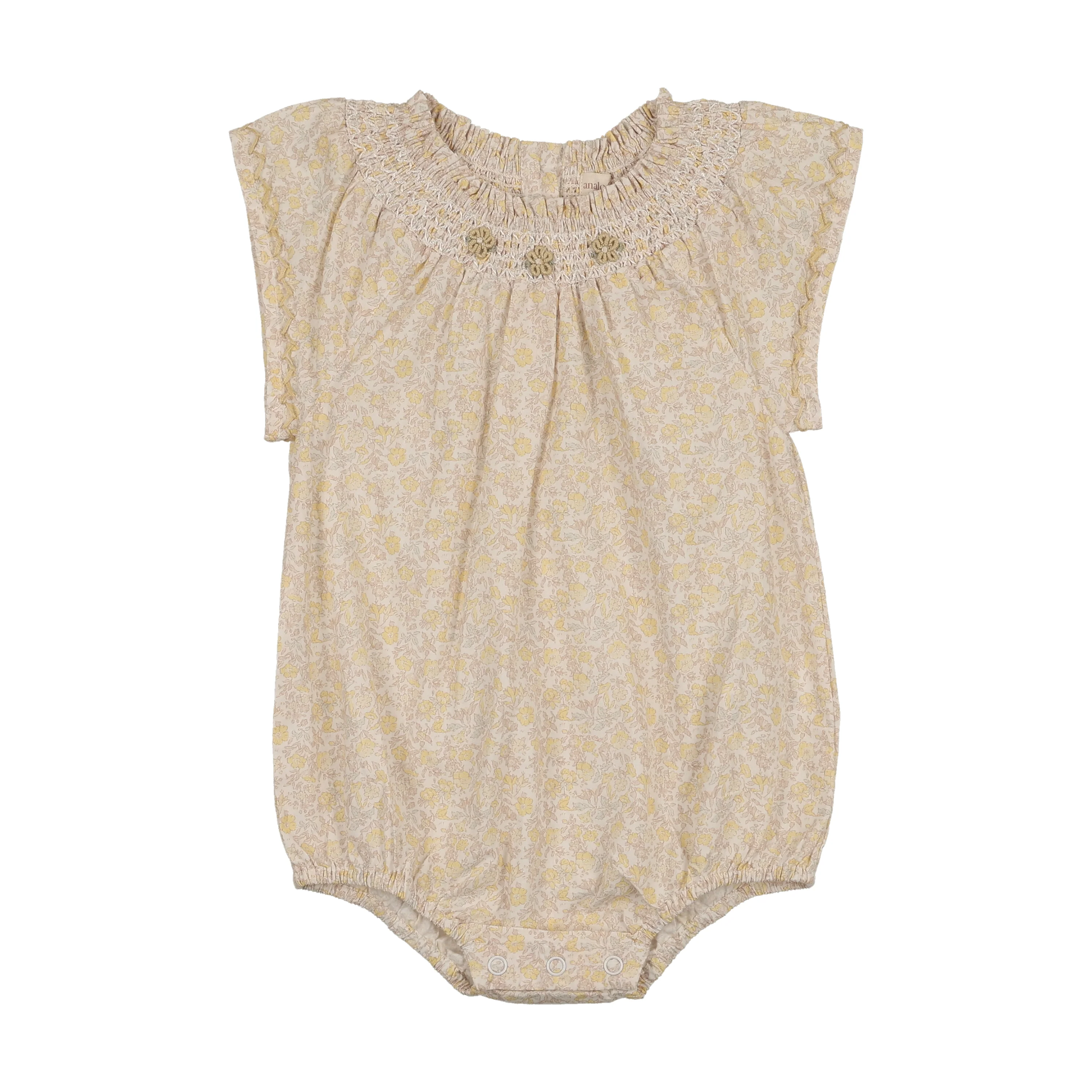 Lil Legs Sunny Blossom Flutter Romper - Yellow