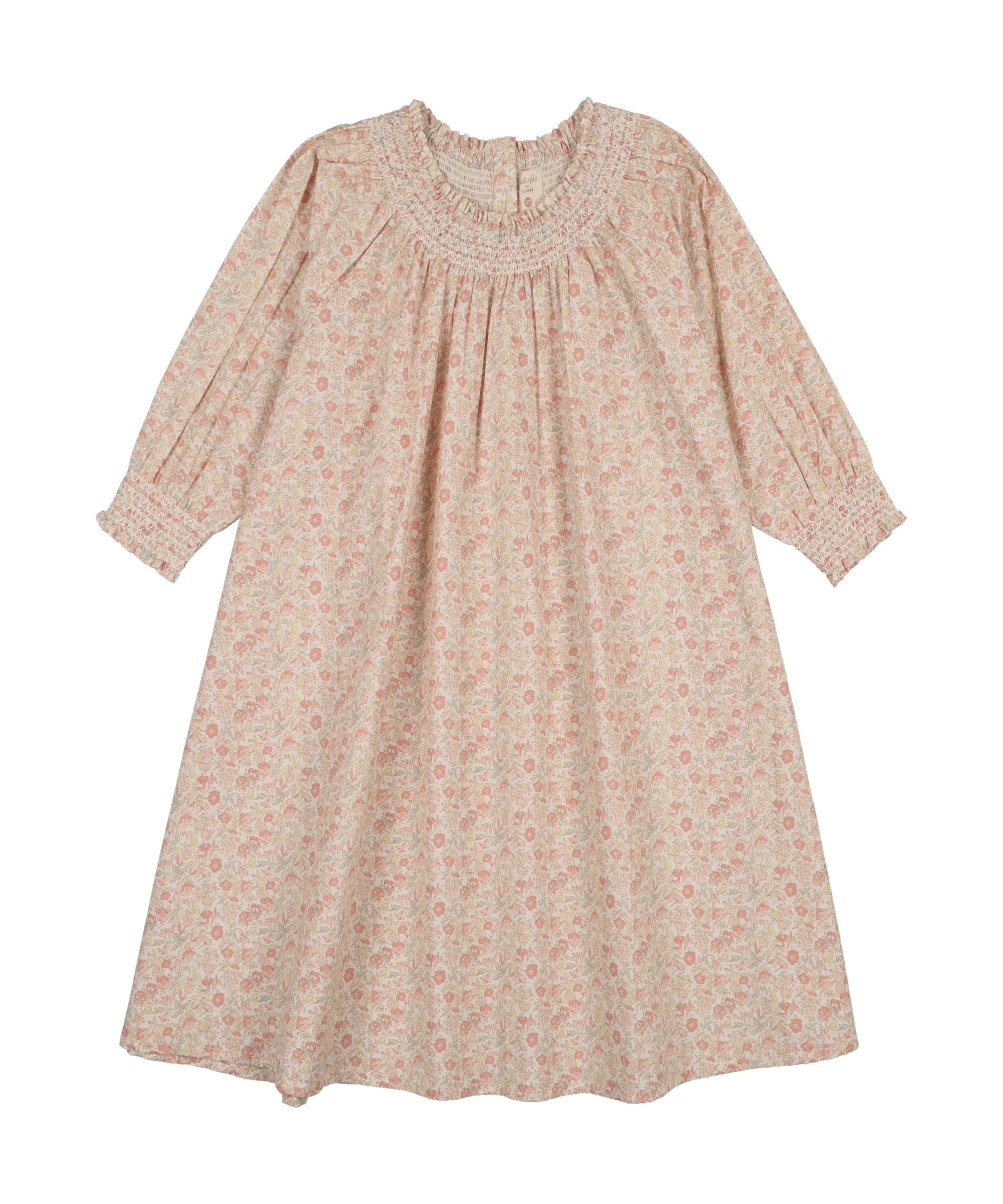 Lil Legs Sunny Blossoms 3/4 Sleeve Dress - Bud Pink - Image 2