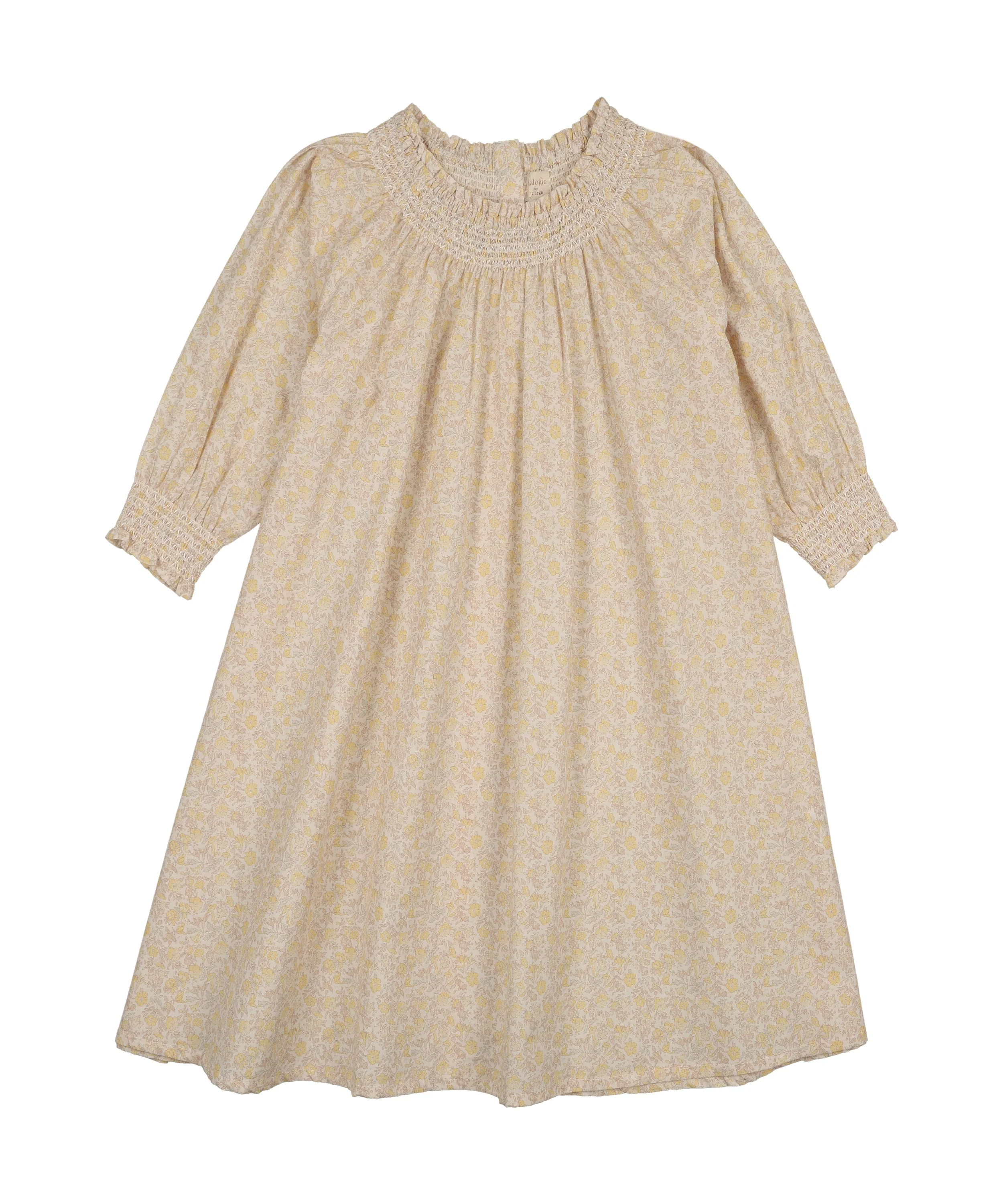 Lil Legs Sunny Blossoms 3/4 Sleeve Dress - Yellow - Image 2