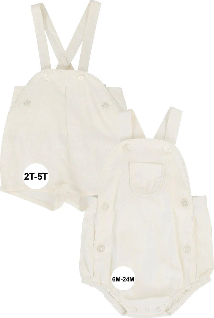 Lil Legs Suspender Shorts - Cream - Image 2