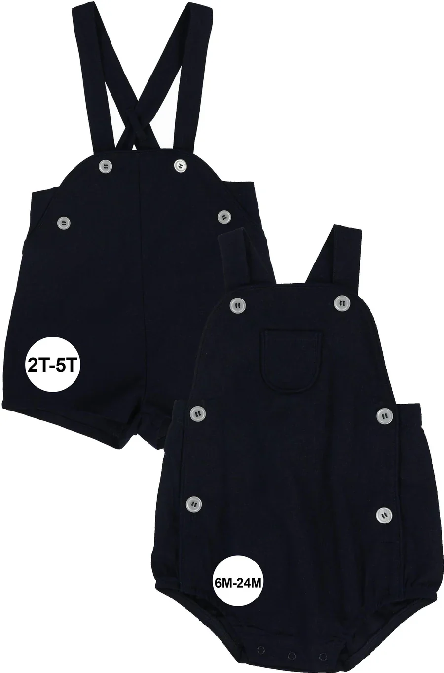 Lil Legs Suspender Shorts - Navy - Image 3