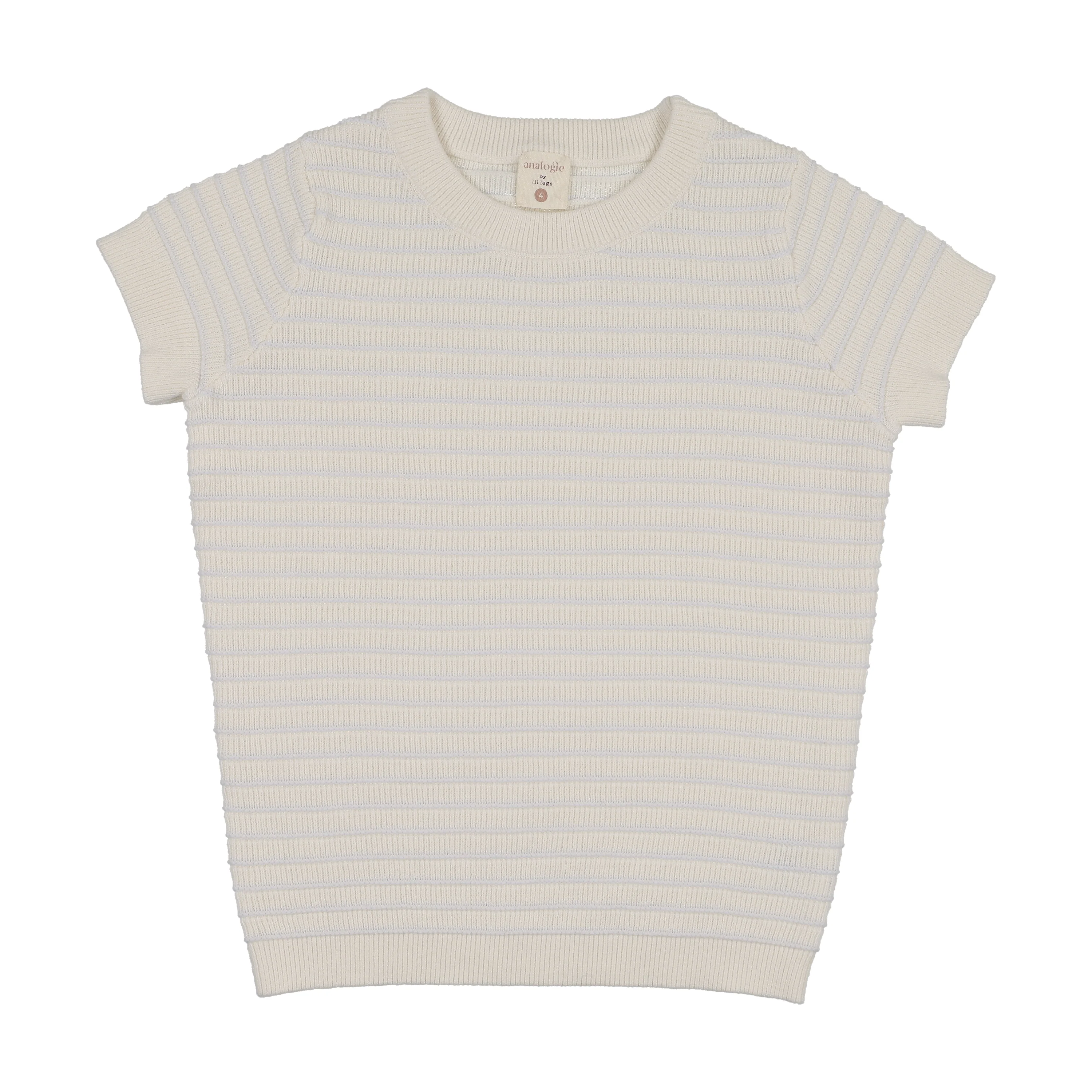 Lil Legs Textured Stripe Knit Crewneck - Clear Blue
