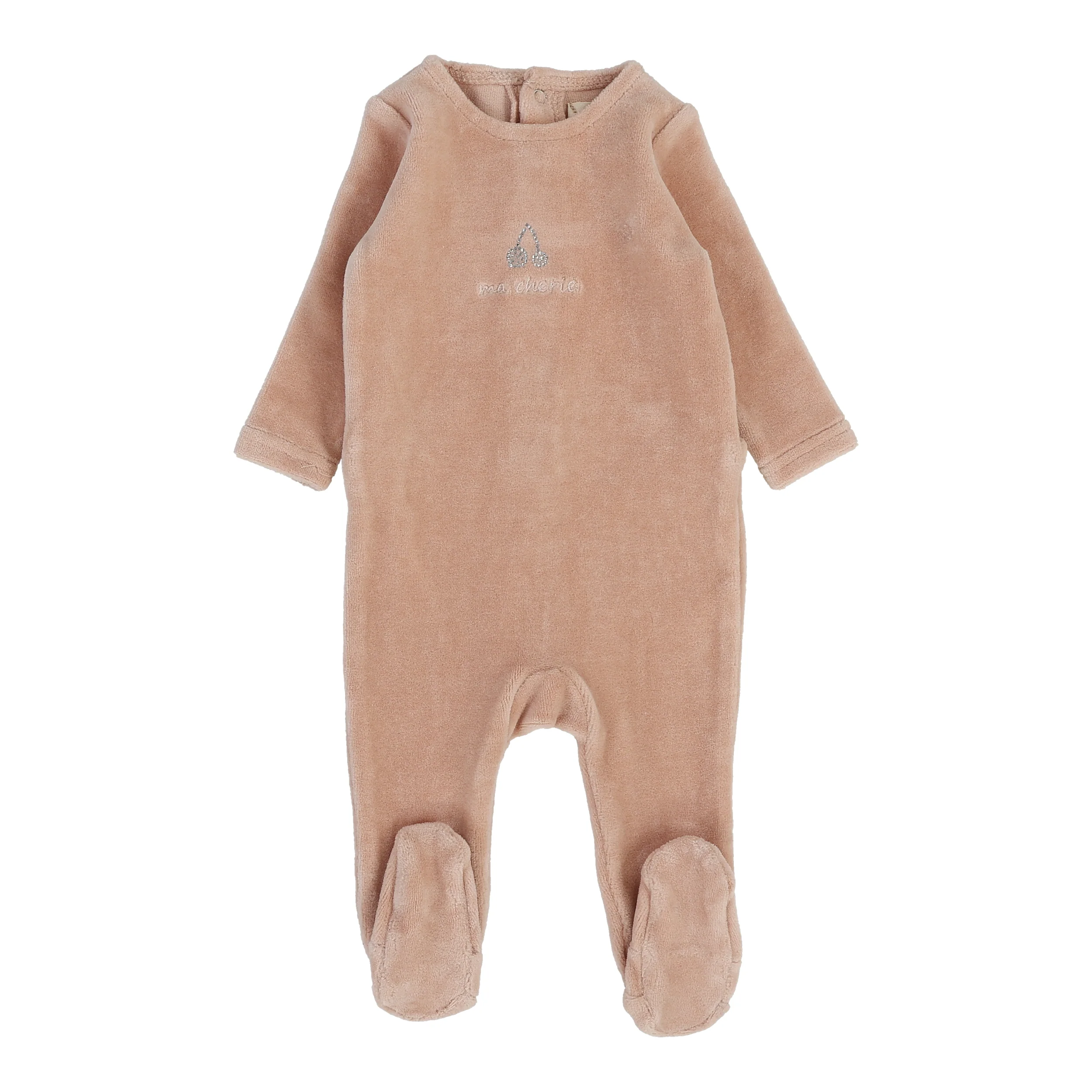 Lil Legs Velour Classic Footie - Dusty Pink