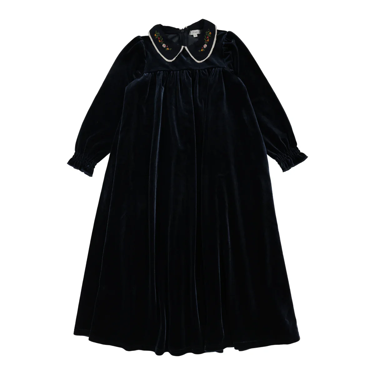 Lil Legs Velour Collar Maxi - Navy