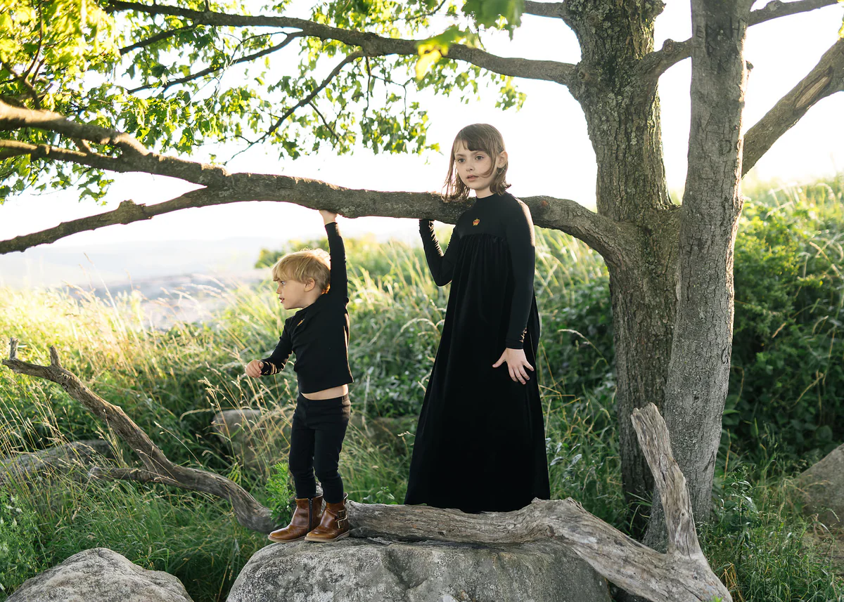 Lil Legs Velour High Waisted Maxi - Black Crown - Image 2