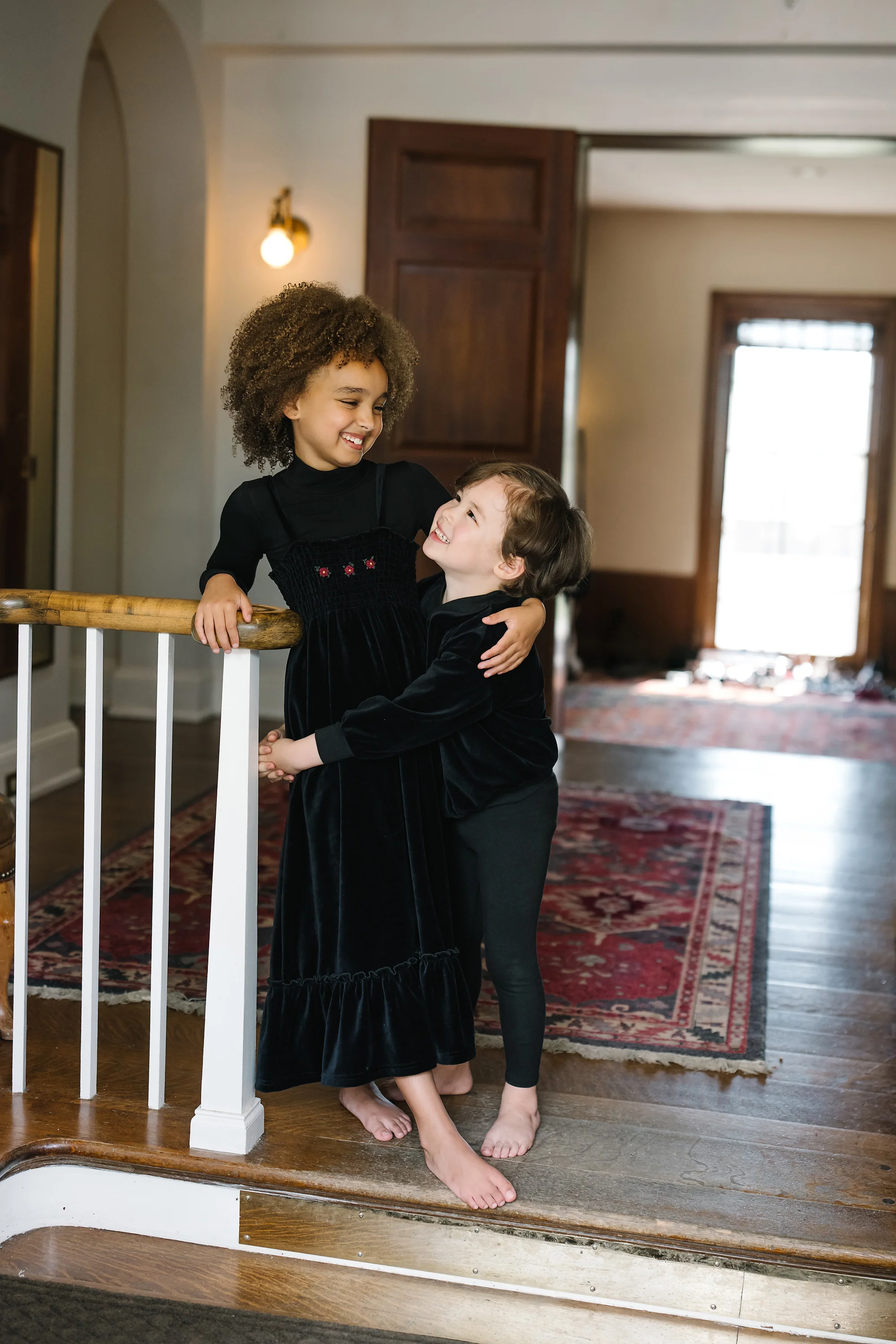 Lil Legs Velour Smocked Maxi - Black - Image 3