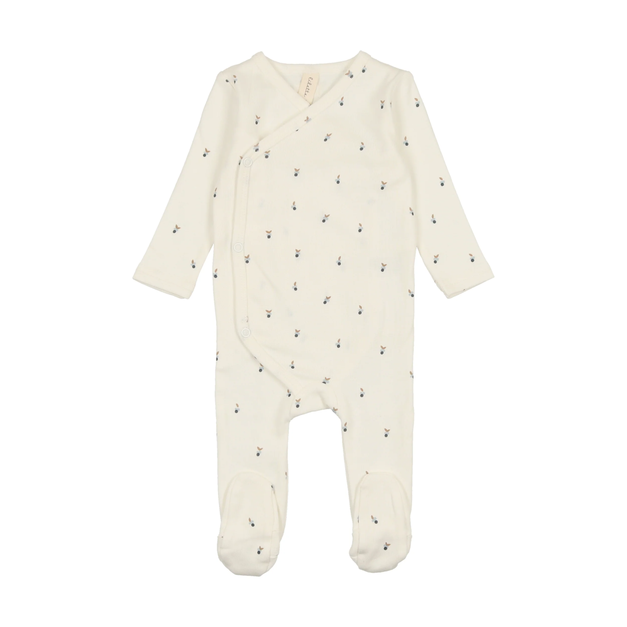 Lil Legs Very Berry Footie & Bonnet - White/Blue