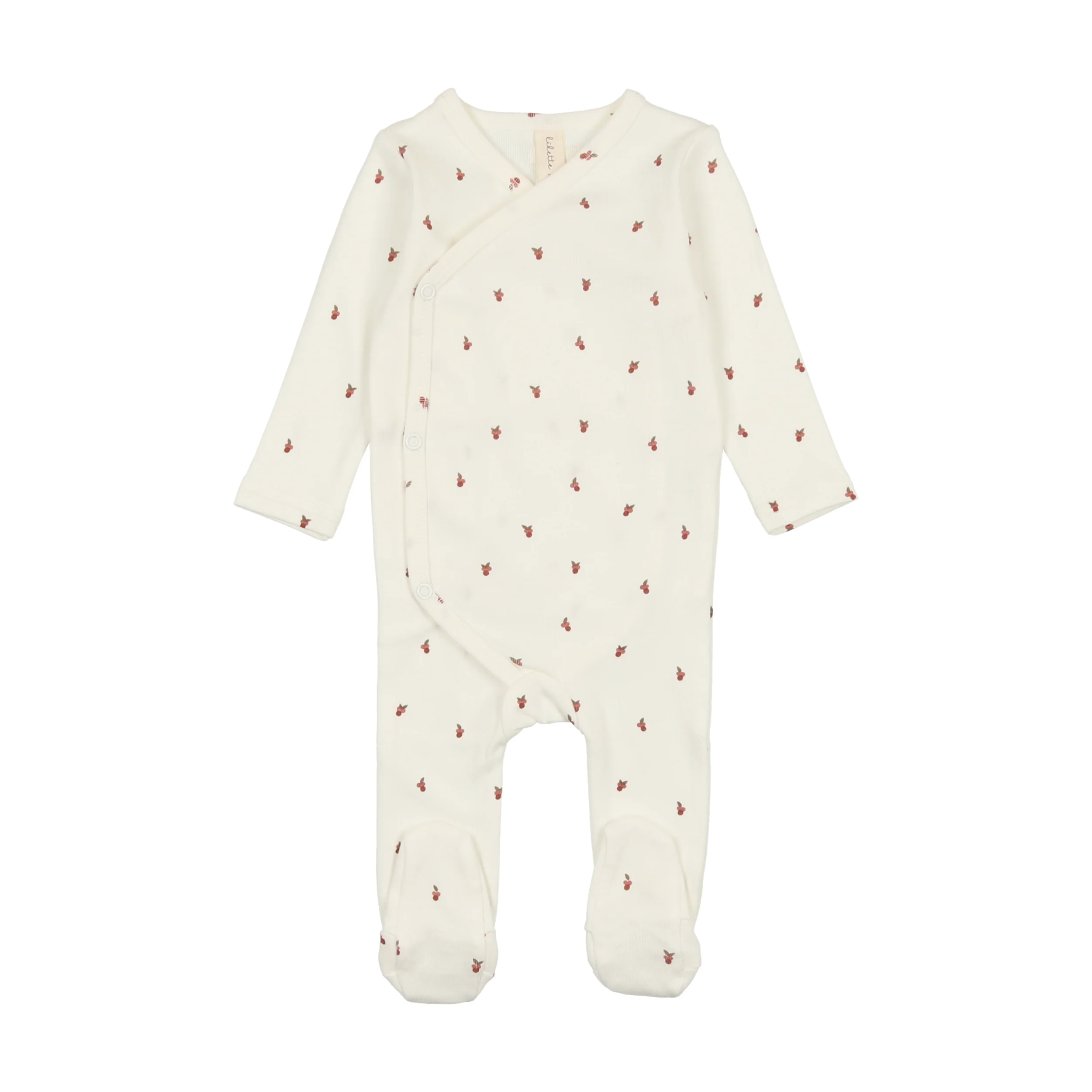 Lil Legs Very Berry Footie & Bonnet - White/Red