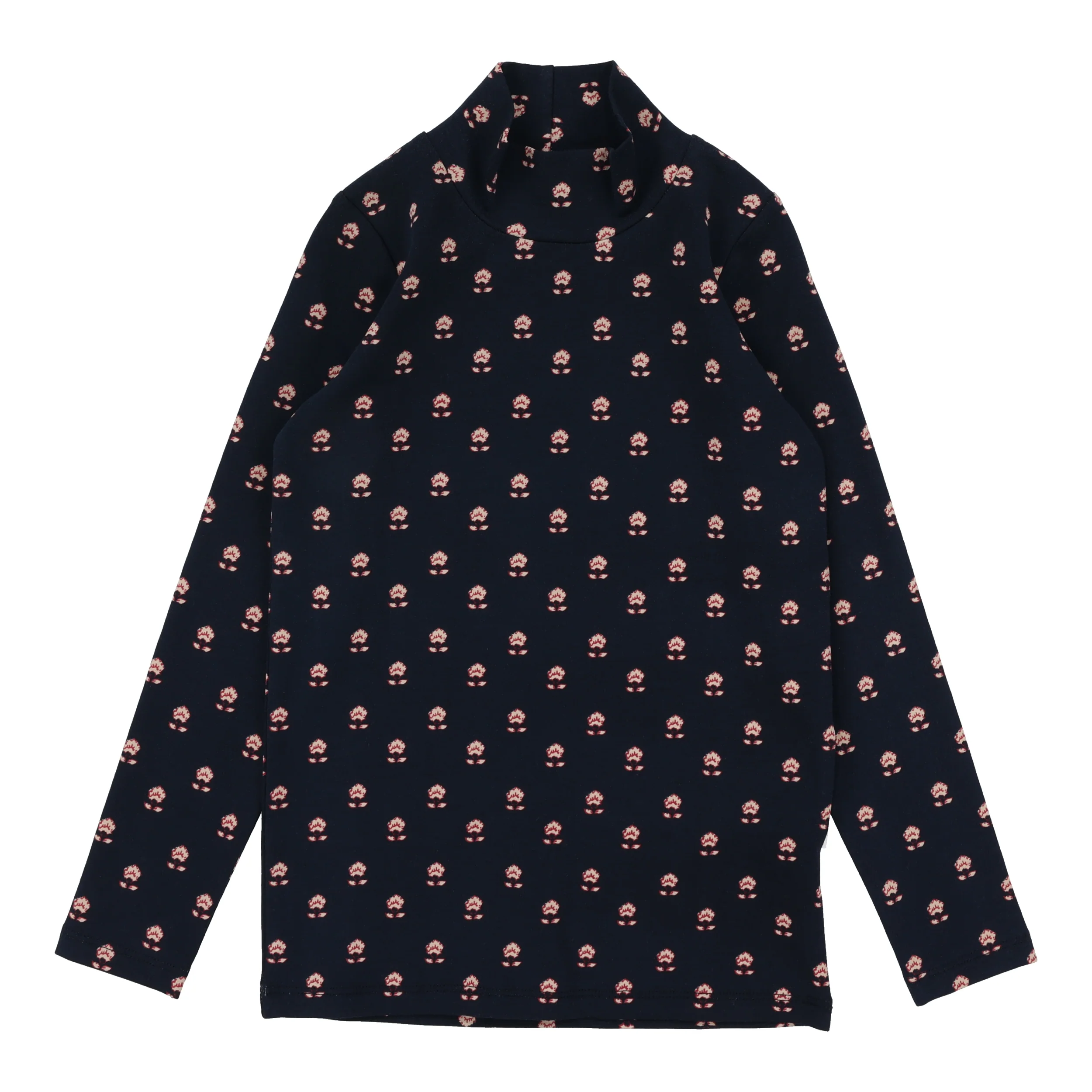 Lil Legs Vintage Floral Mockneck - Navy