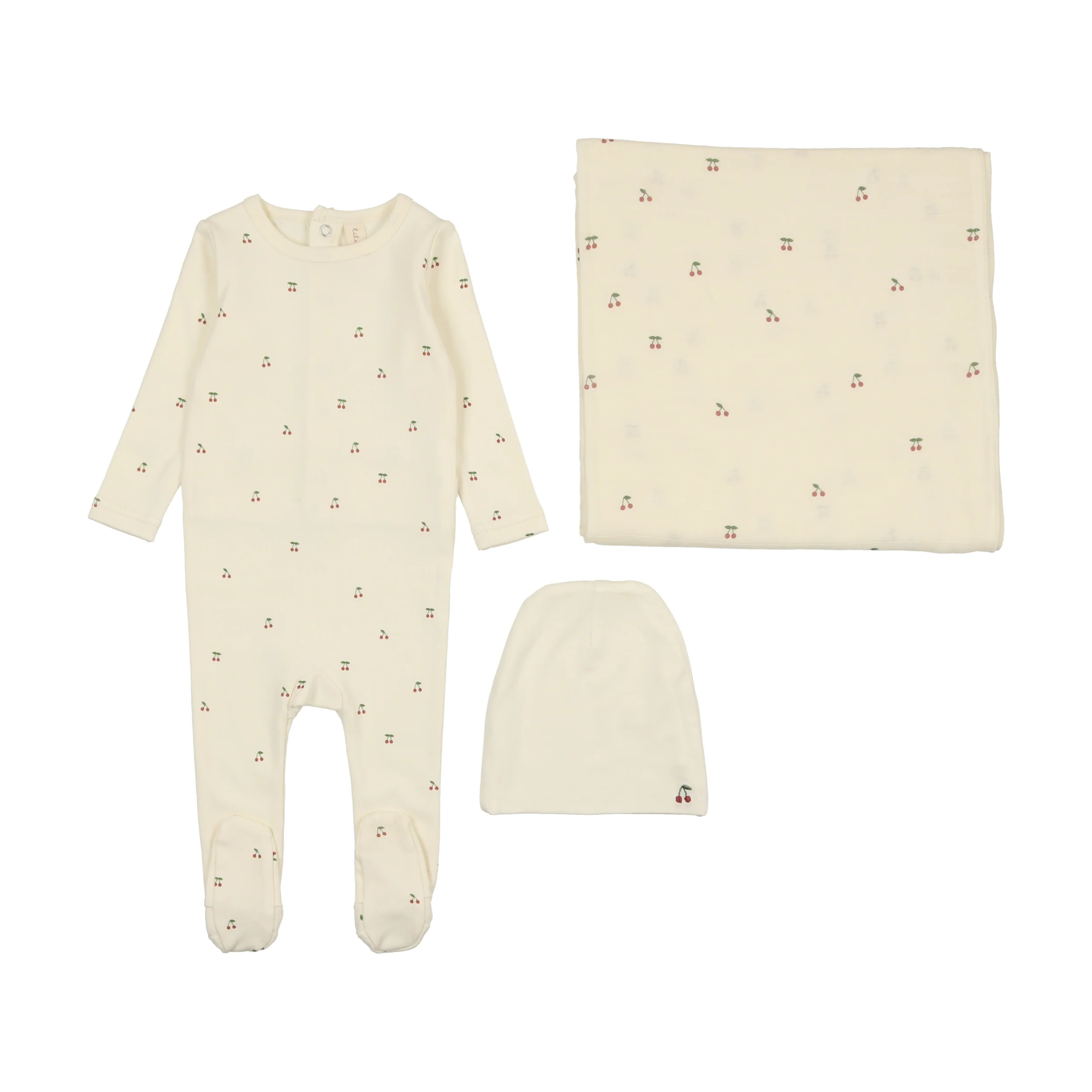 Lilette Scattered Cherry 3PC Set - Ivory/Red