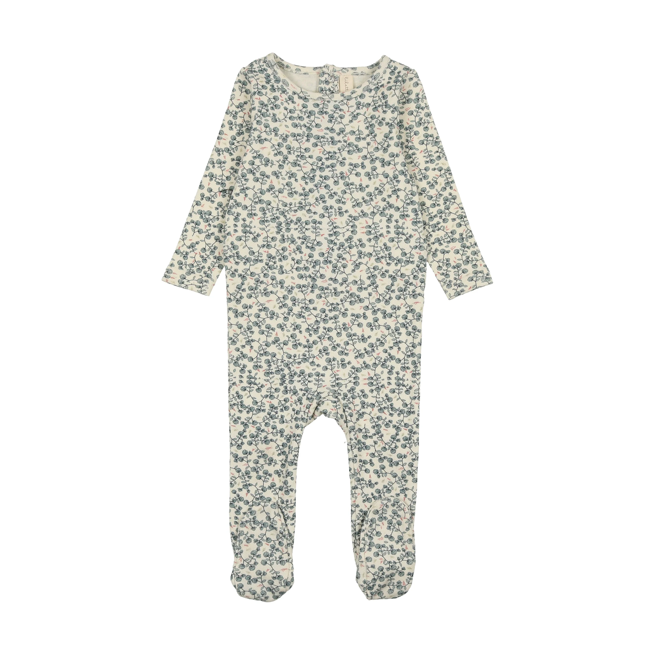 Lilette All Over Floral Footie - Slate