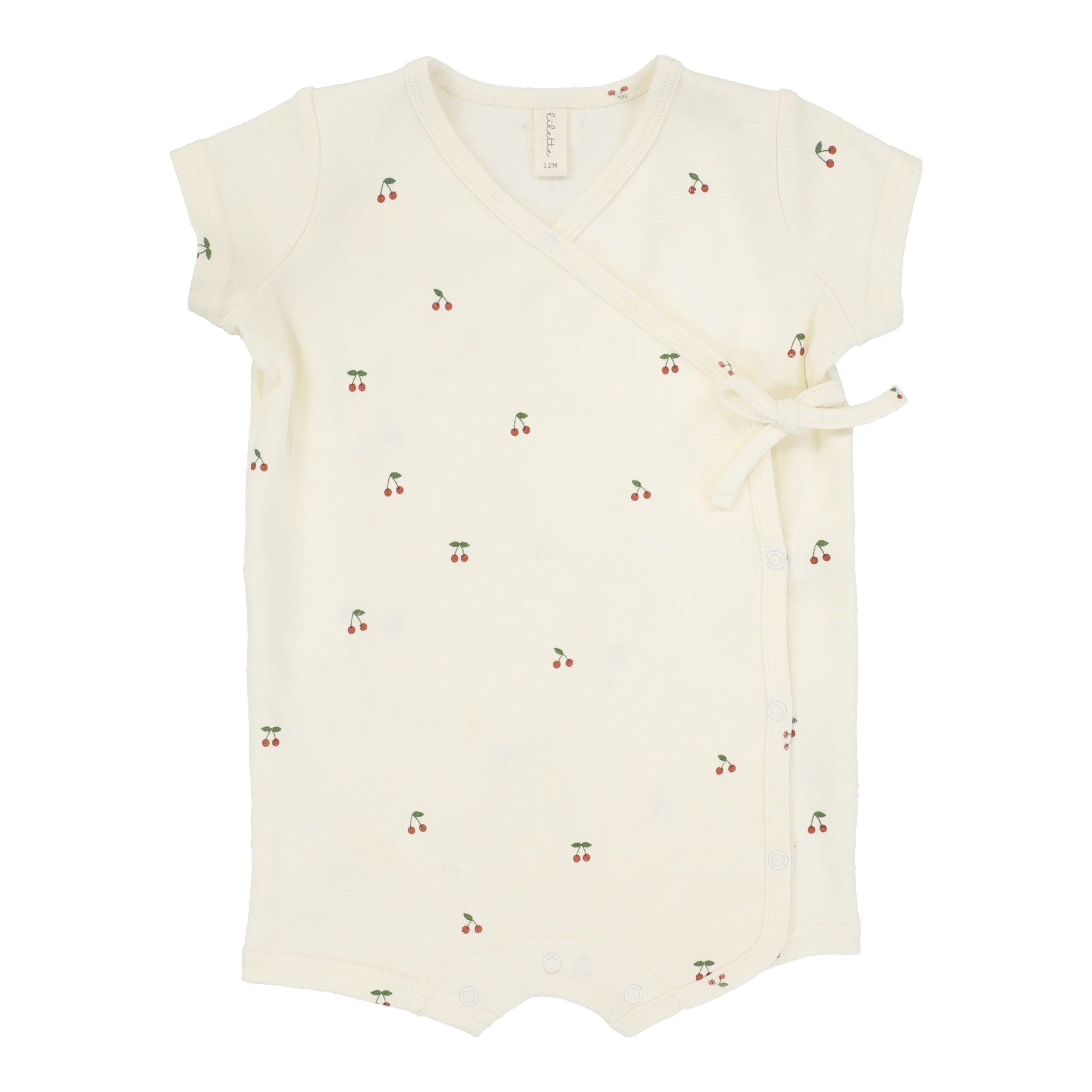 Lilette Scattered Cherry Romper - Ivory/Red