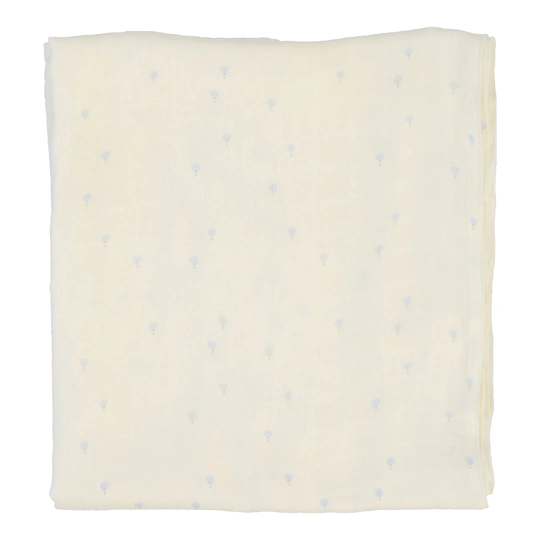 Lilette All Over Hot Air Balloon Swaddle - Cream/Blue
