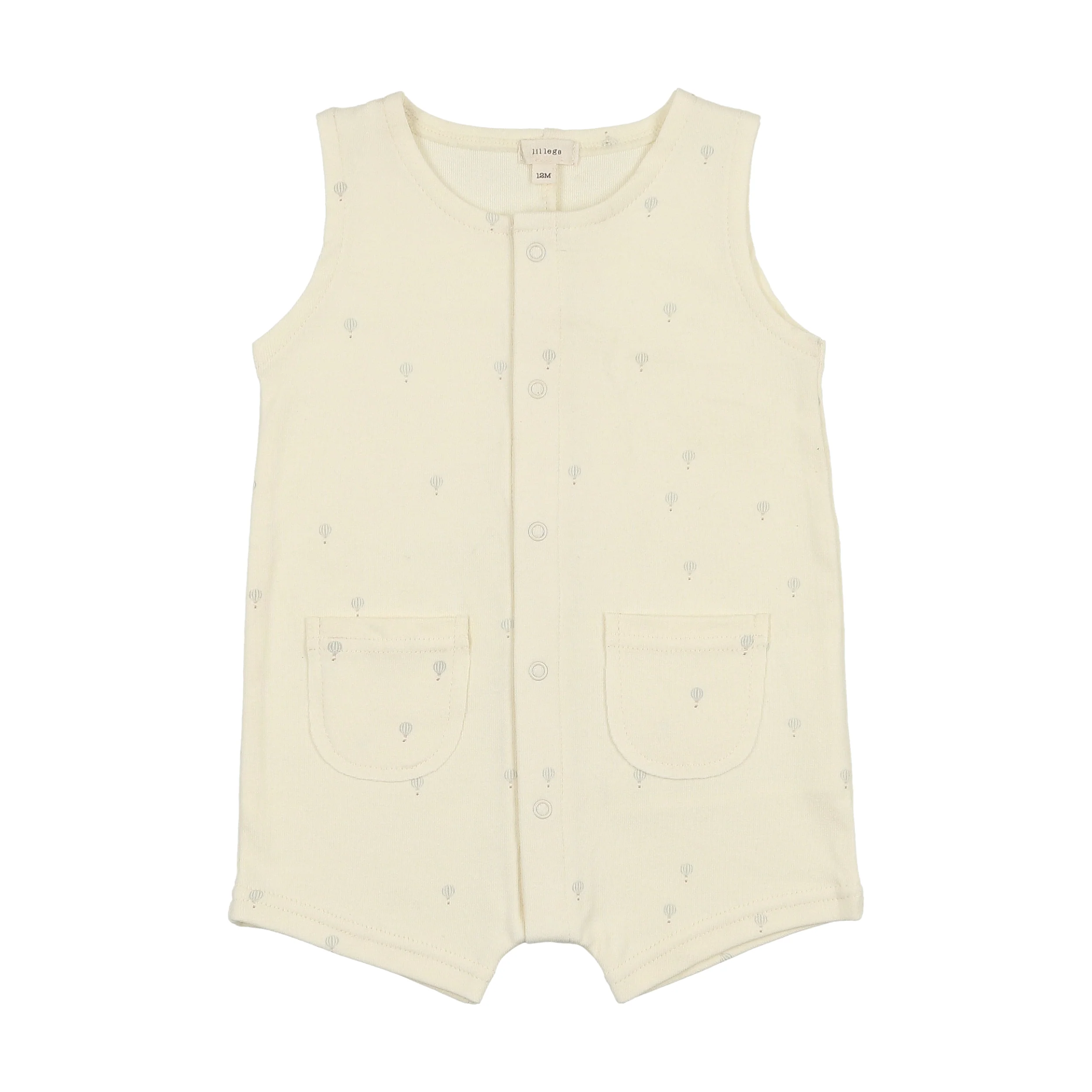 Lilette All Over Hot Air Balloon Romper - Cream/Blue