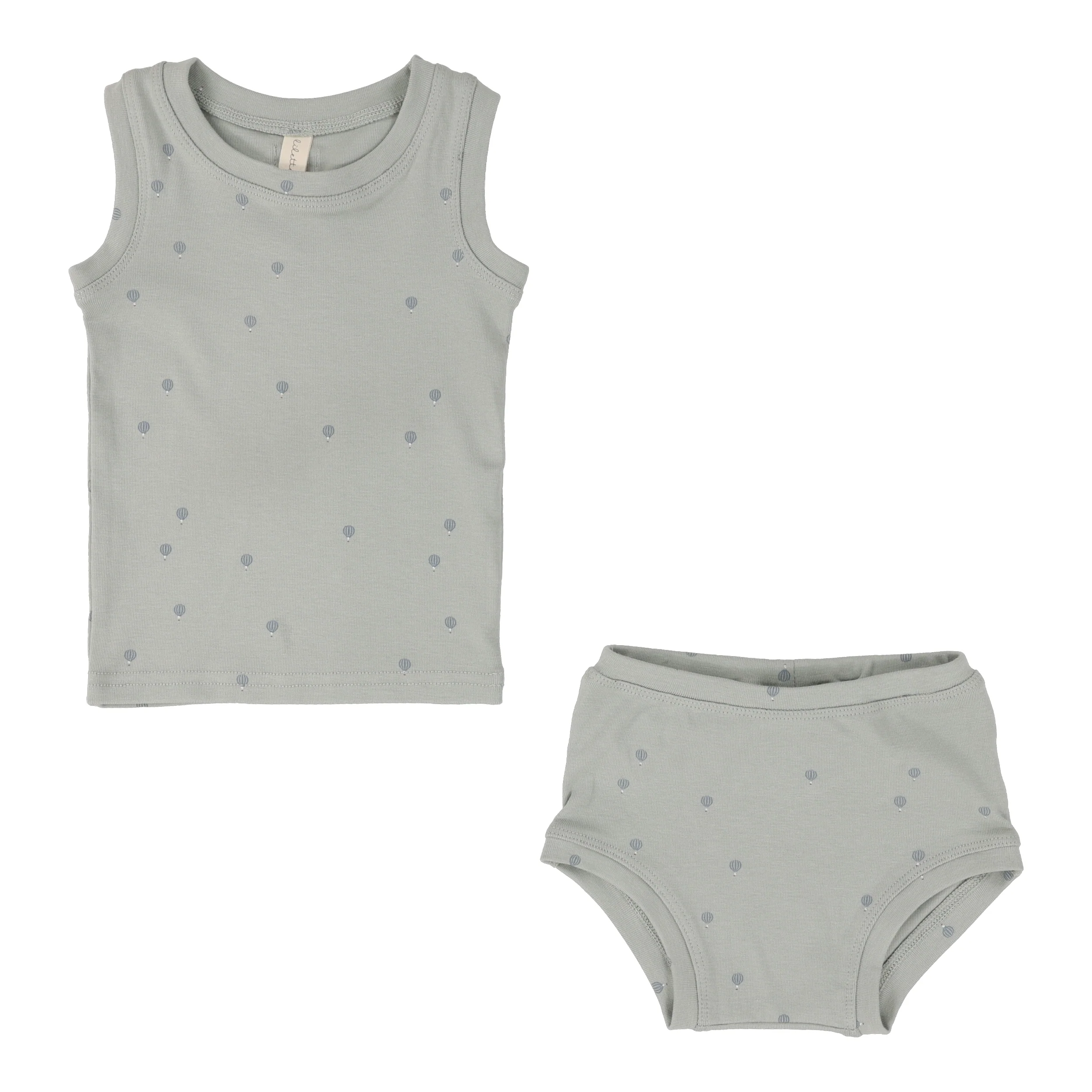 Lilette All Over Hot Air Balloon Sleeveless Set - Seafoam