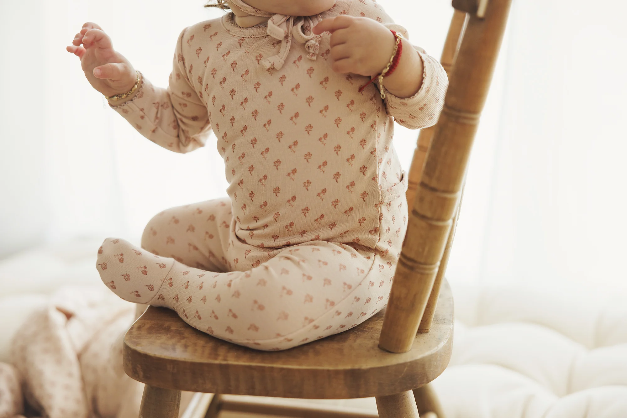 Lilette Ballard Print Layette Set - Dusty Pink - Image 3
