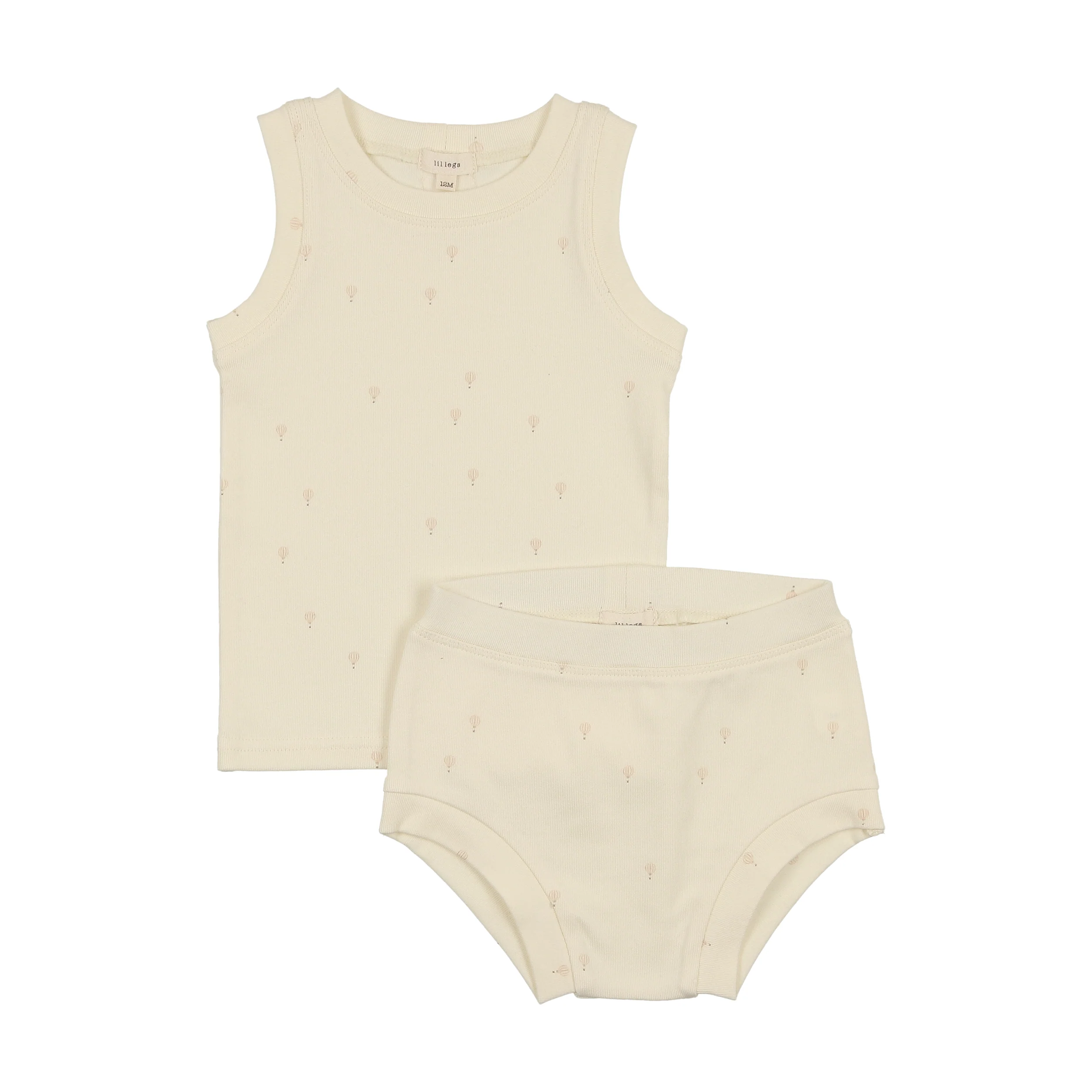 Lilette All Over Hot Air Balloon Sleeveless Set - Cream/Pink