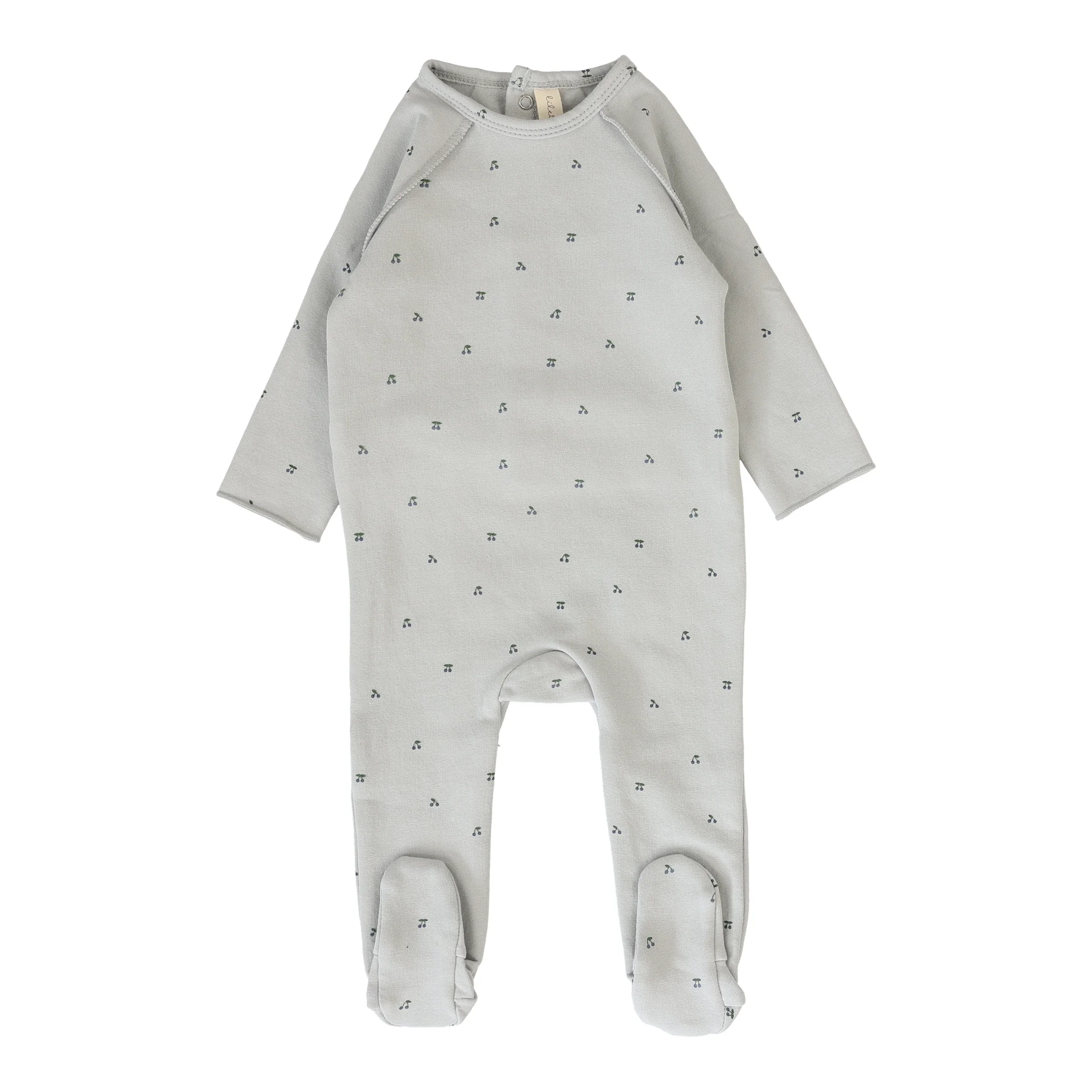 Lilette Cherry Print Footie - Pale Blue