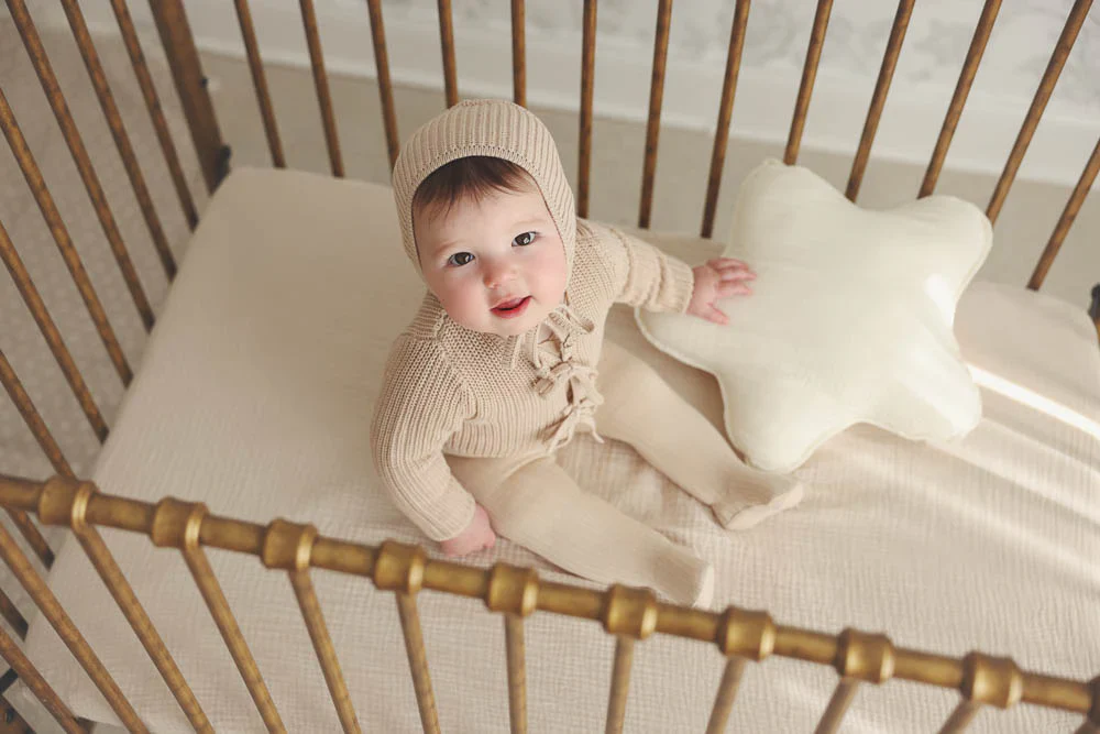 Lilette Chunky Knit Bonnet - Cream - Image 2