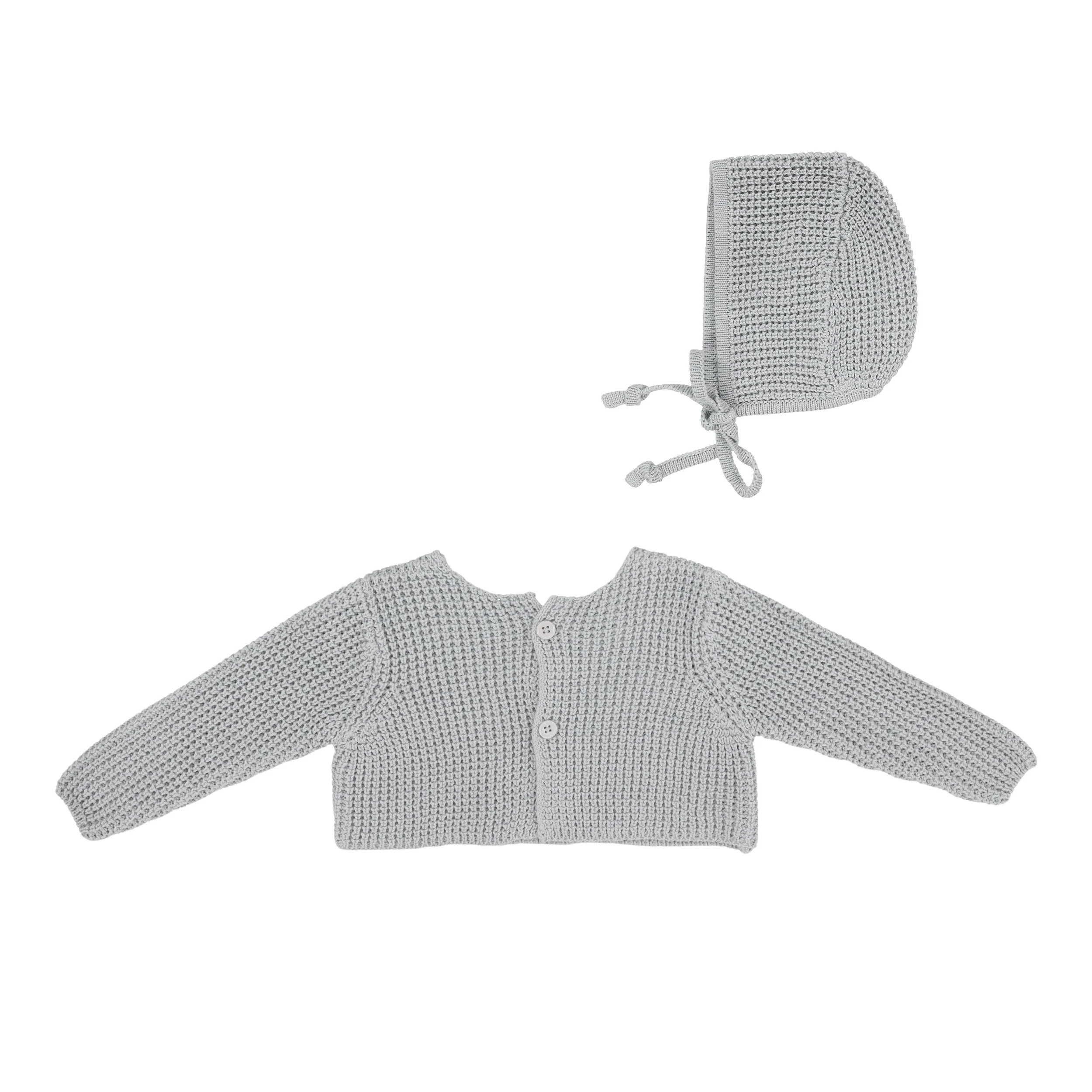 Lilette Chunky Knit Shrug & Bonnnet - Classic - Pale Blue