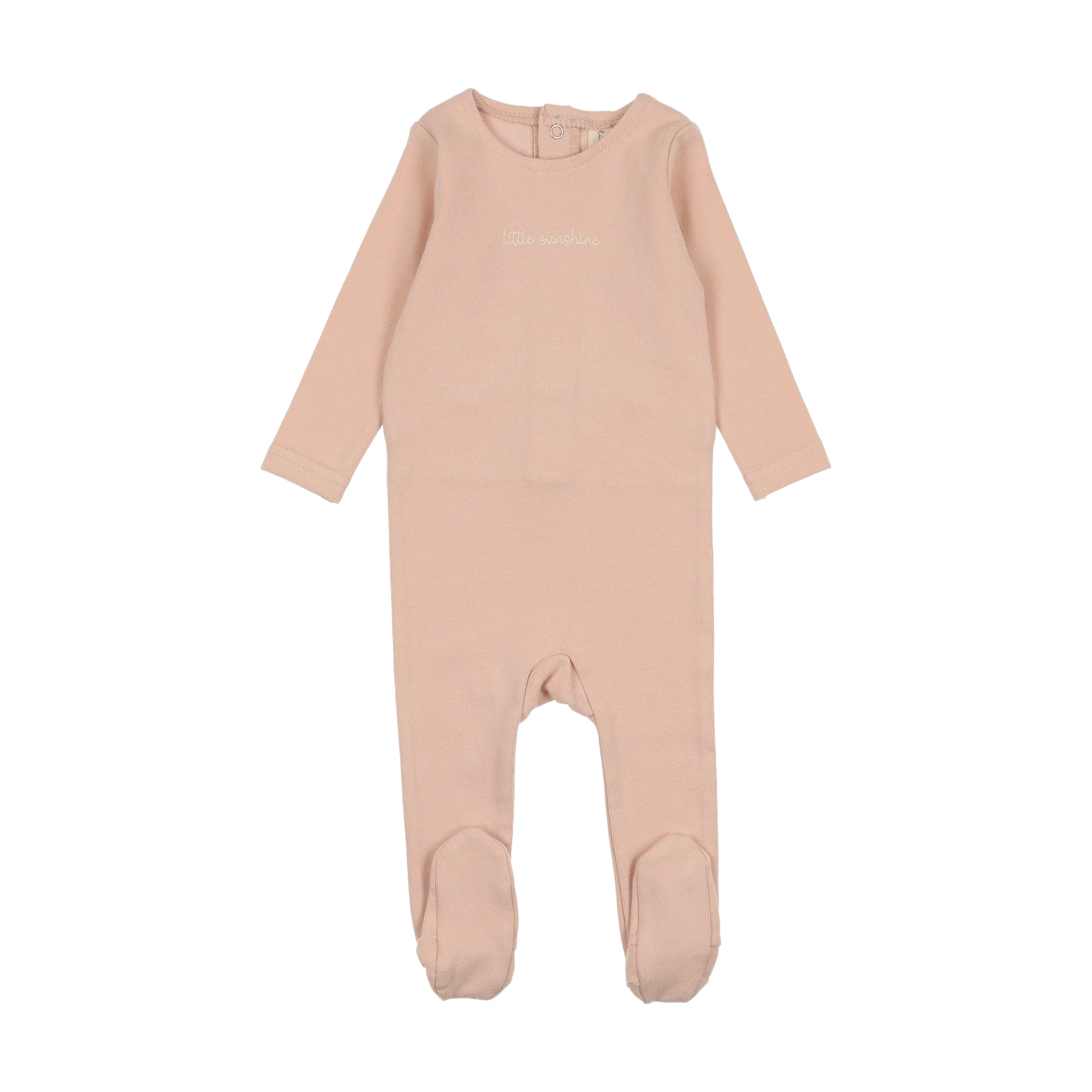 Lilette Cotton Word Footie - Shell Pink
