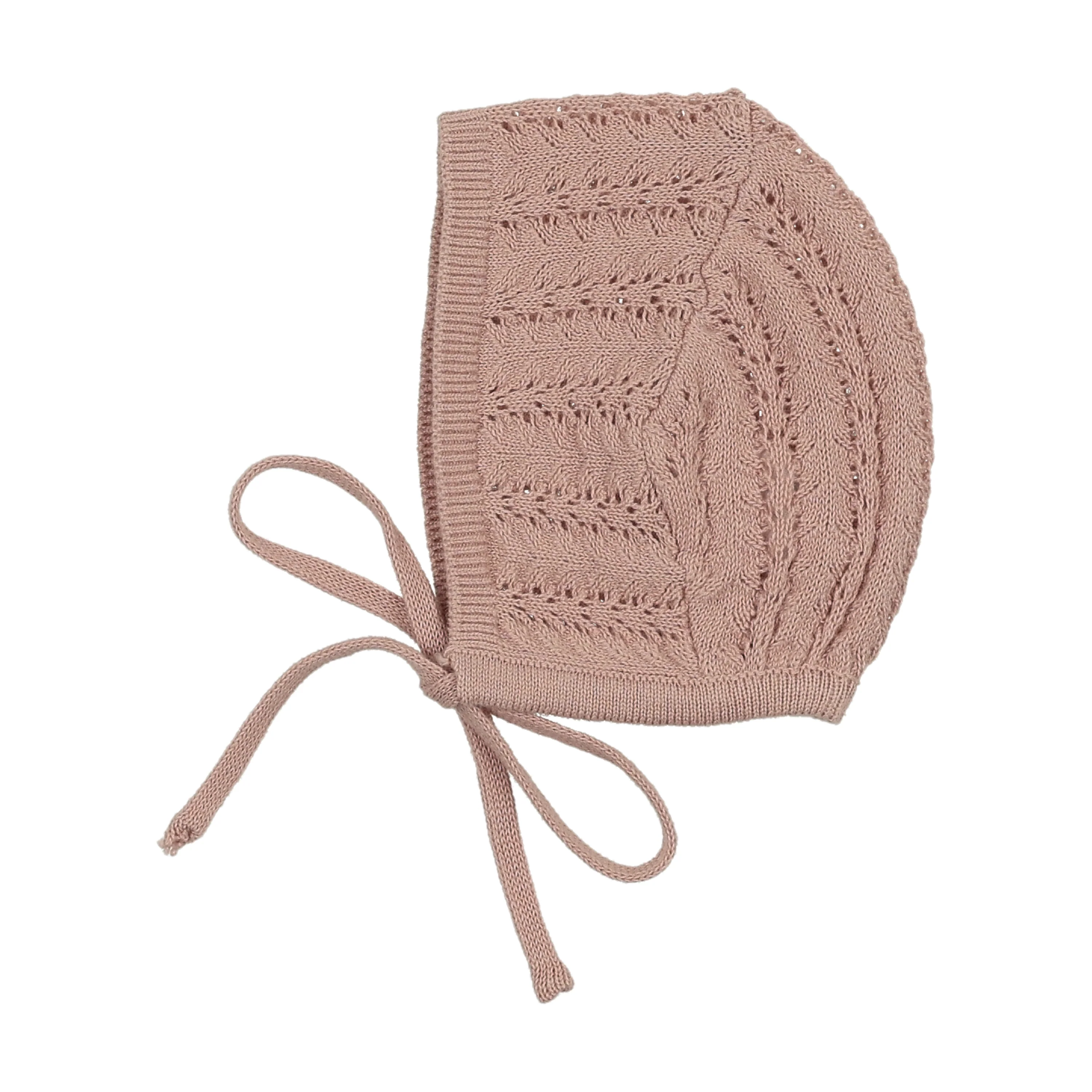 Lilette Crochet Knit Shrug And Bonnet - Dusty Pink - Image 4