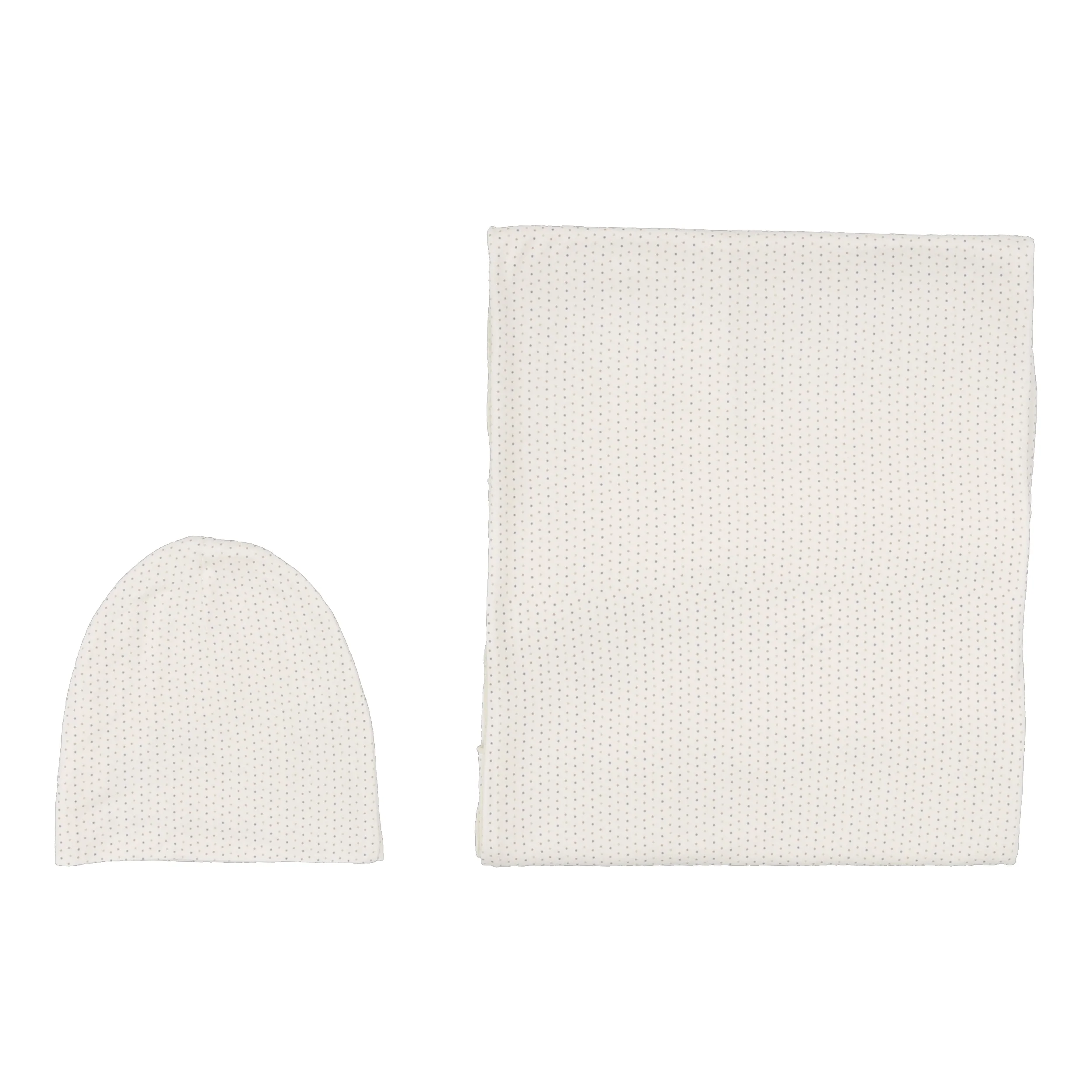 Lilette Dotted Swaddle Set - Cream/Blue