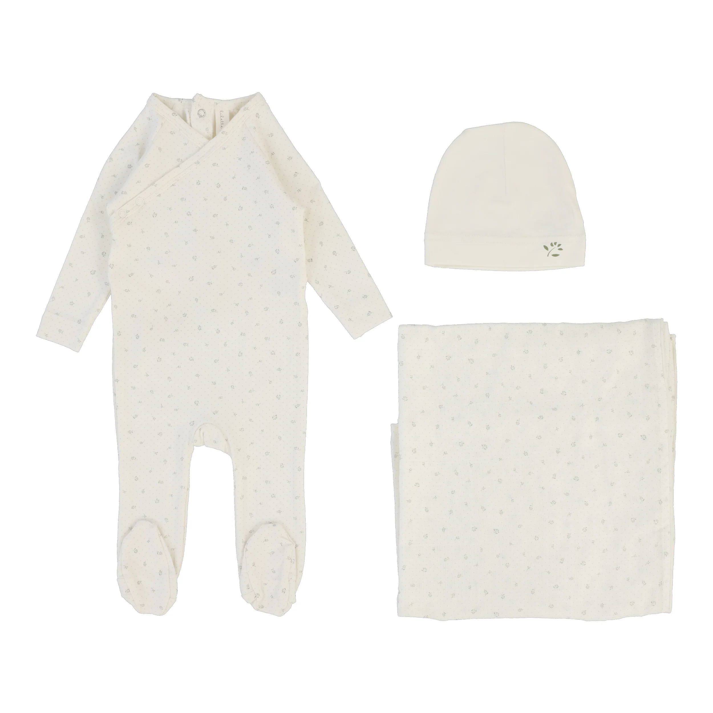 Lilette Printed Wrapover 3PC Set - Cream