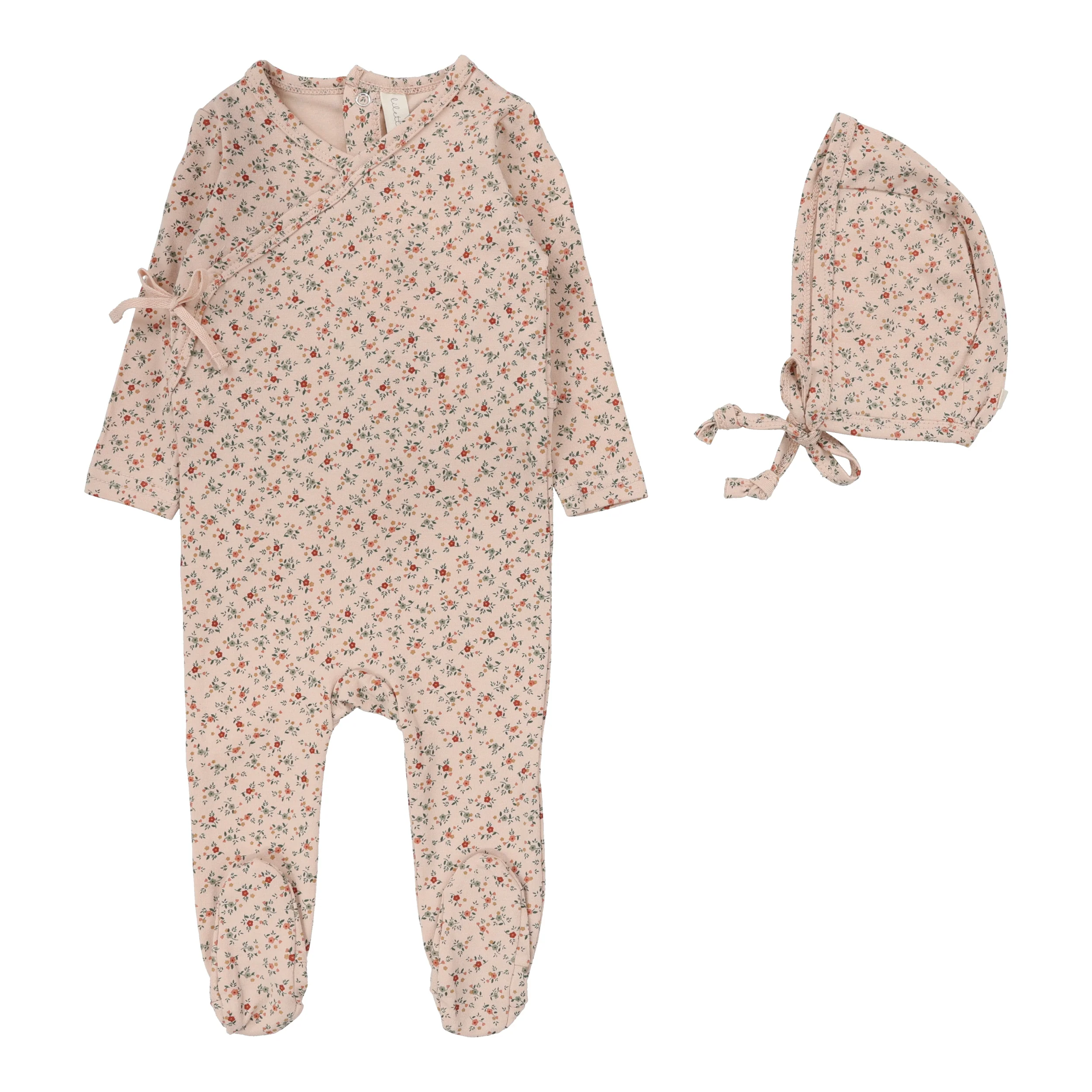 Lilette Bouquet Floral Footie & Bonnet - Rose/Floral