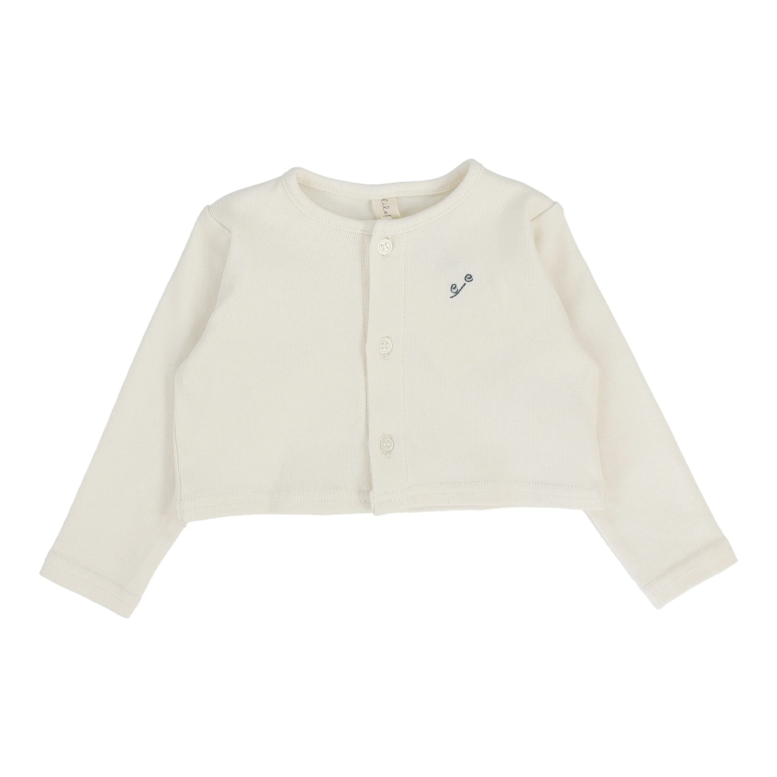 Lilette Embroidered Bud Cardigan - Cream/Blue