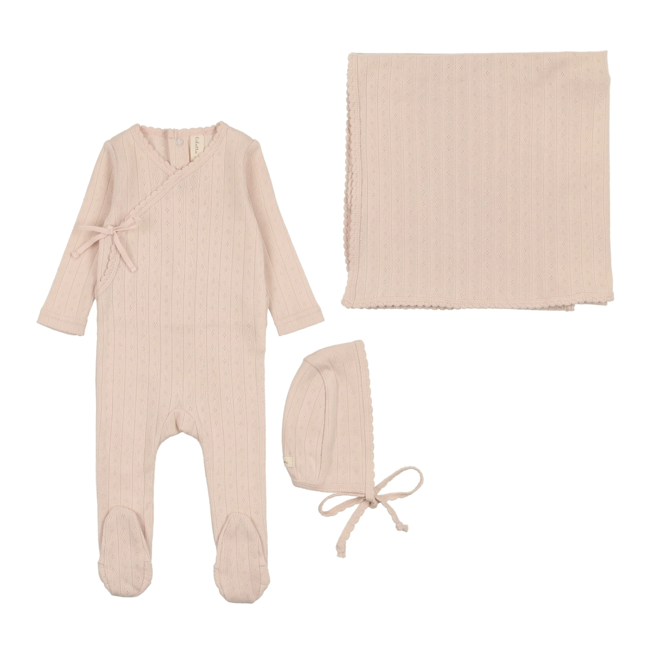 Lilette Fine Pointelle 3PC Set - Petal