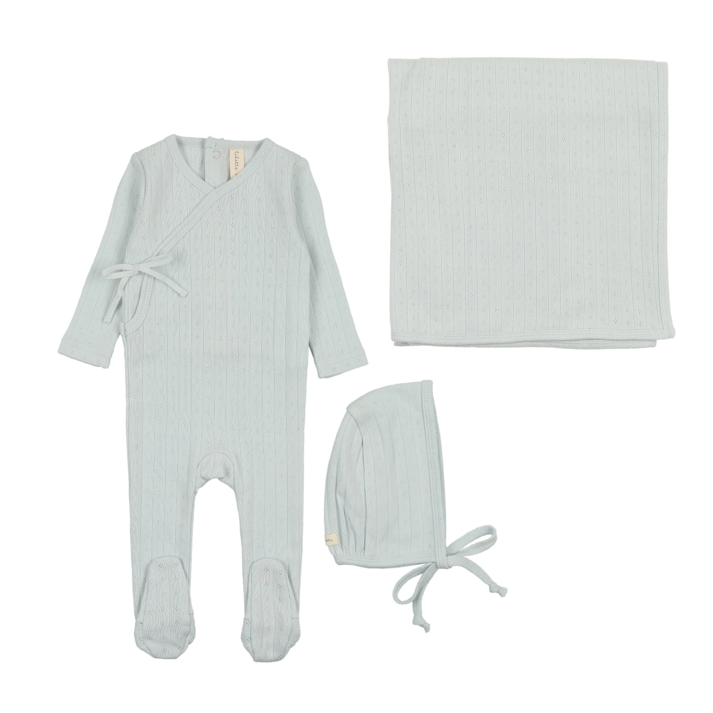 Lilette Fine Pointelle 3PC Set - Sky Blue