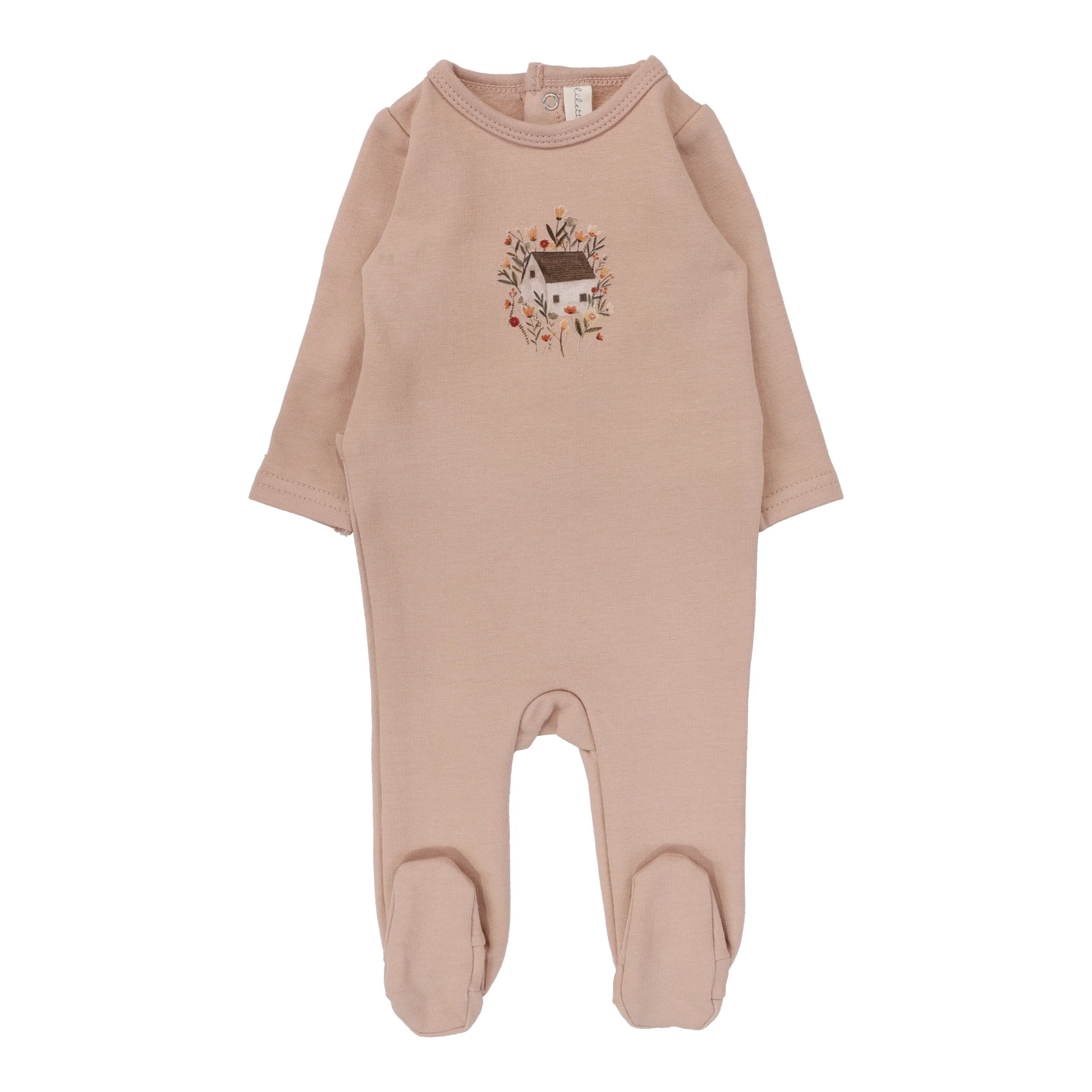 Lilette French Terry Doll House Print Footie - Pink