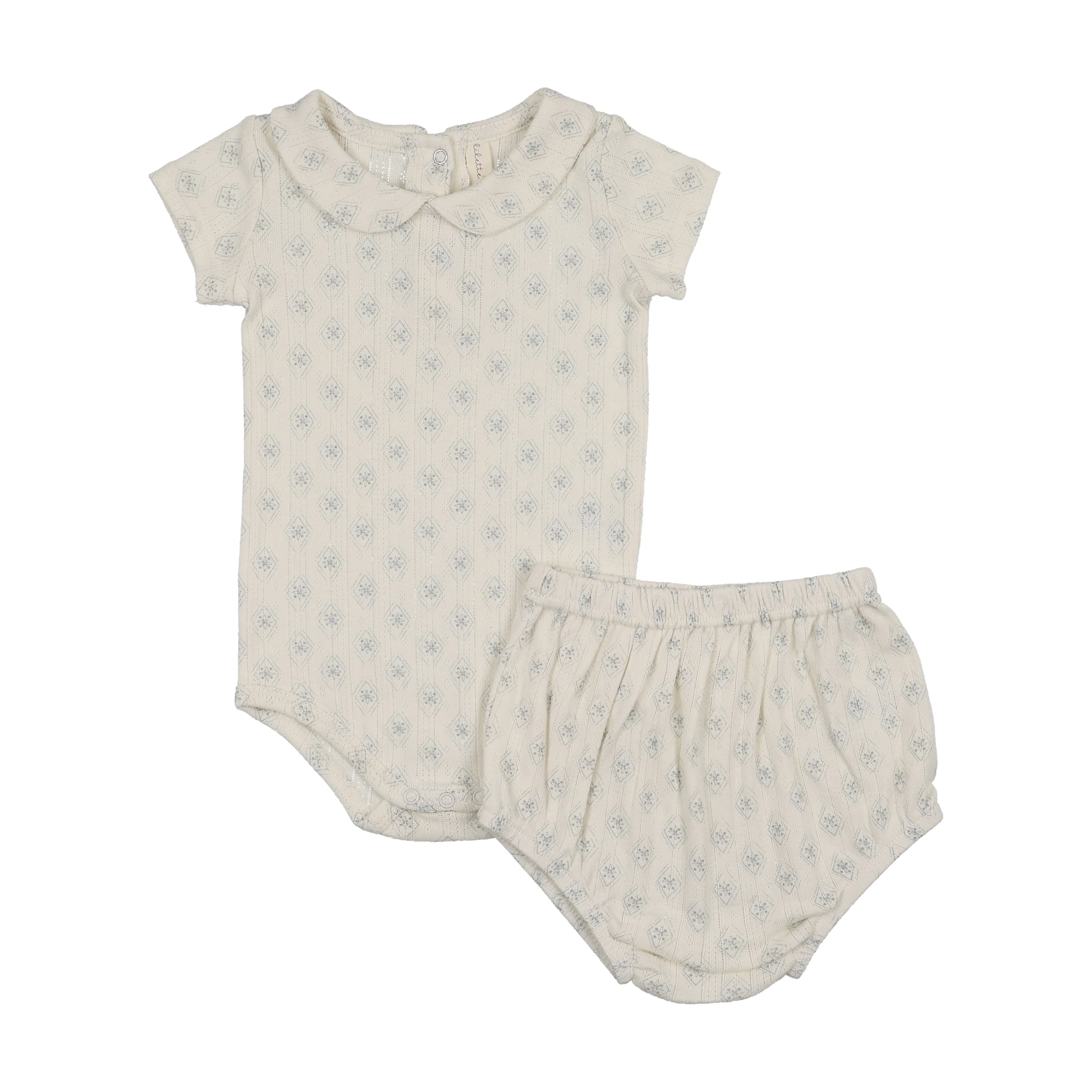 Lilette Geo Floral Two Piece Set - Cream/Blue