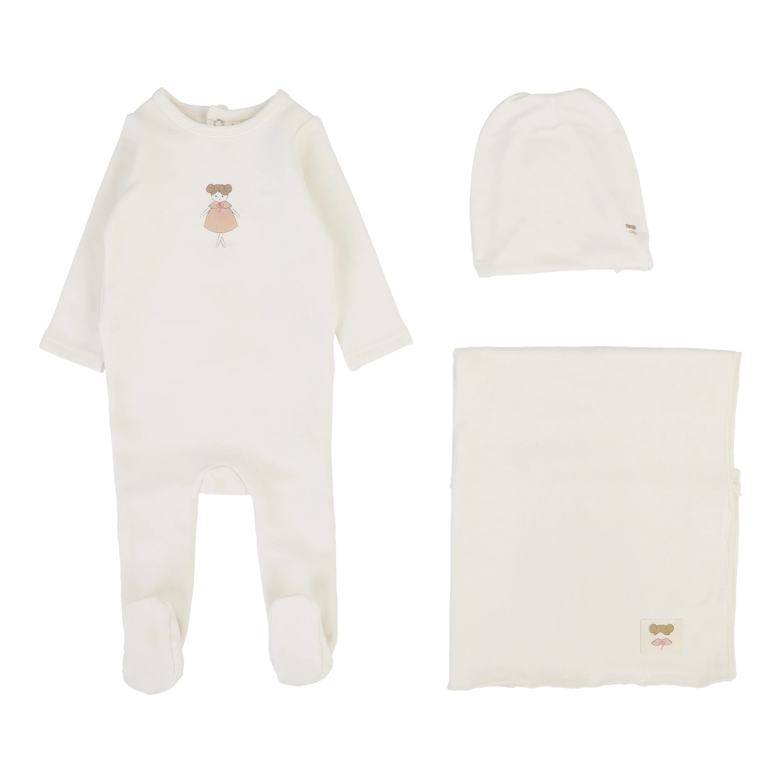 Lilette Graphic Layette Set - Cream/Doll