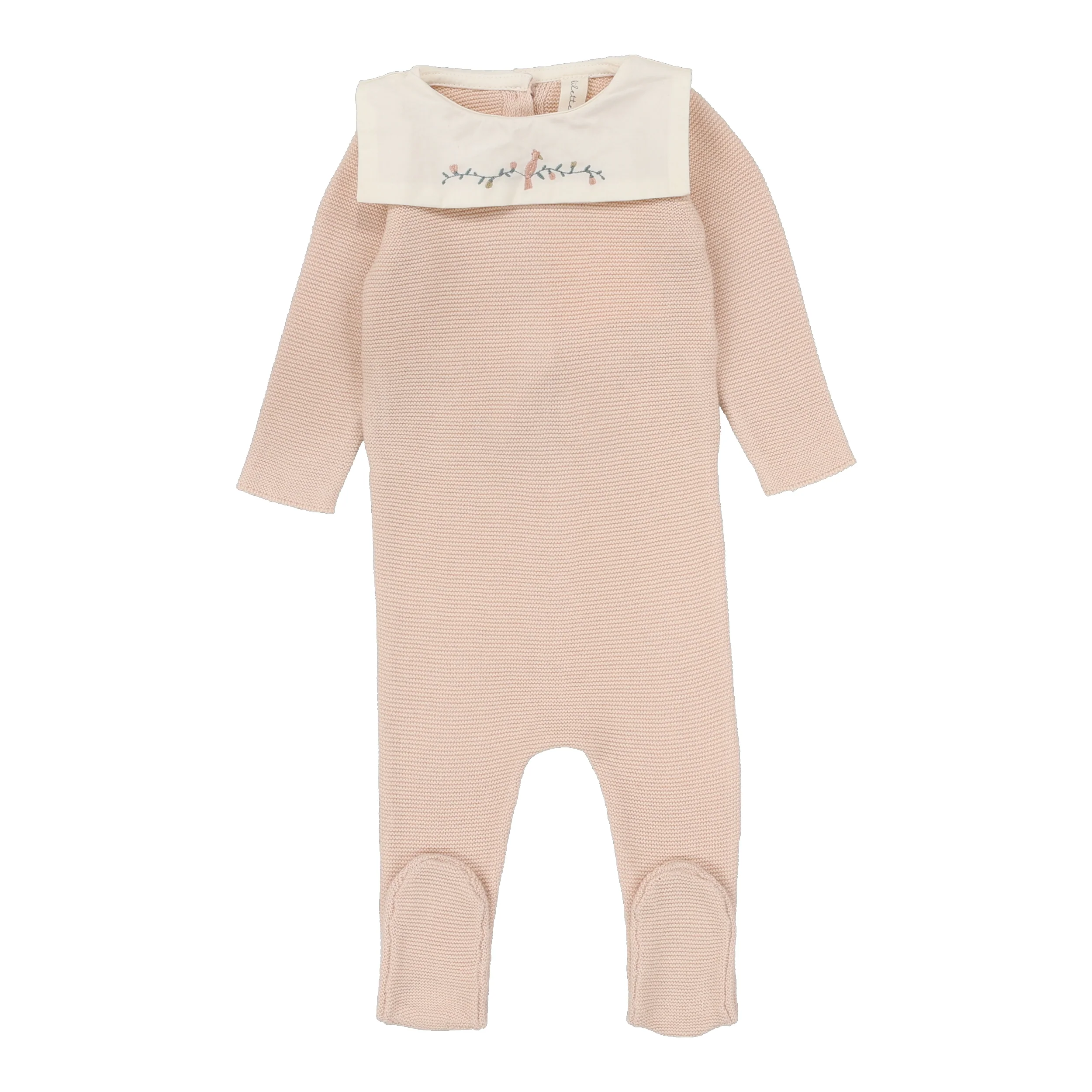 Lilette Knit Collar Footie - Soft Pink