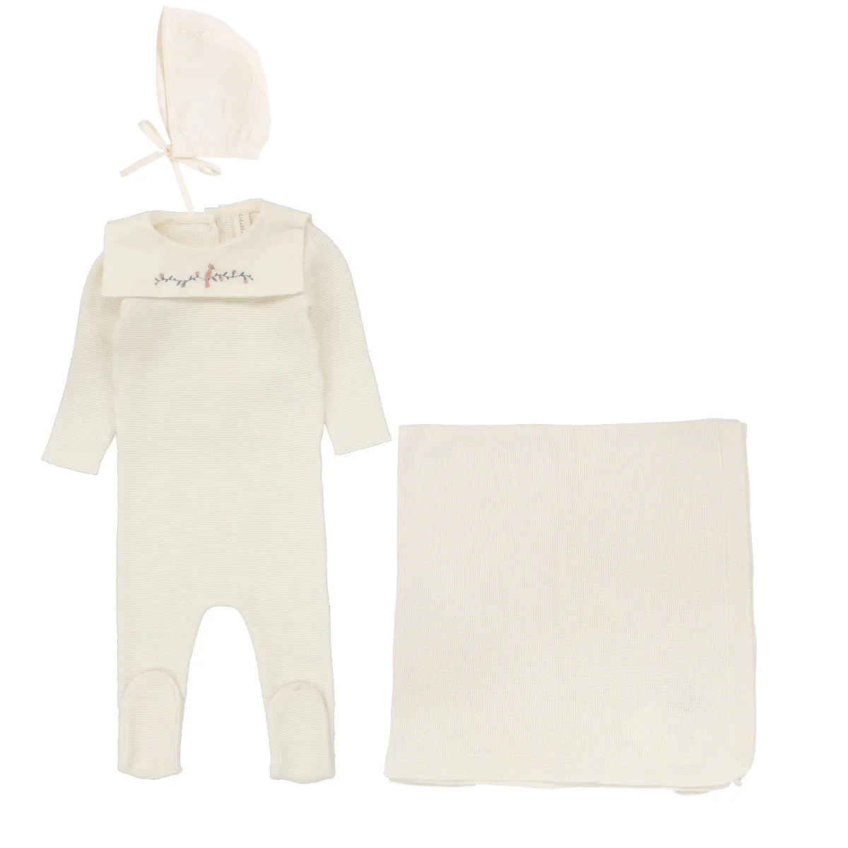 Lilette Knit Collar Layette Set - Cream (Girls)