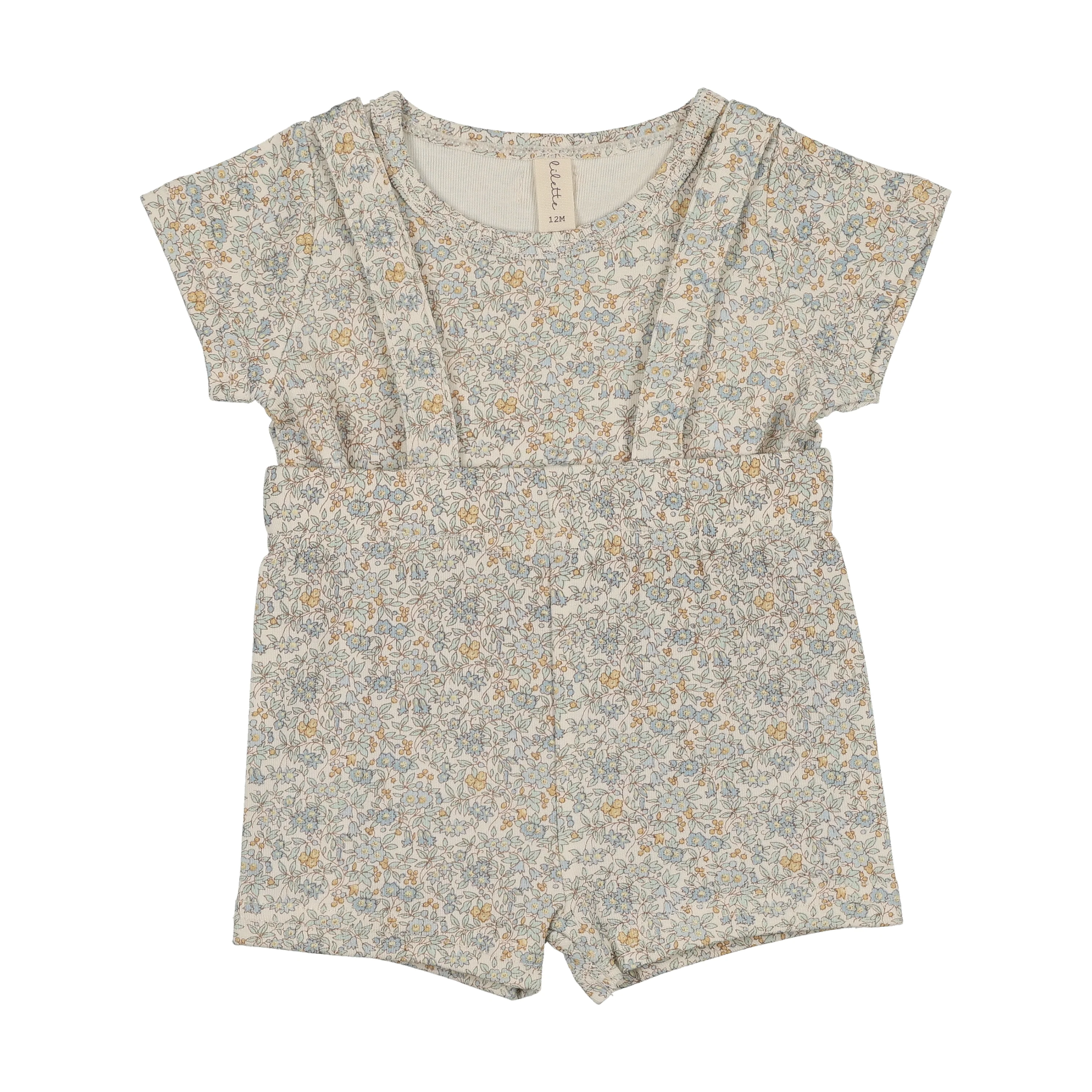 Lilette Liberty Floral Short Sleeve Set - Cream/Blue