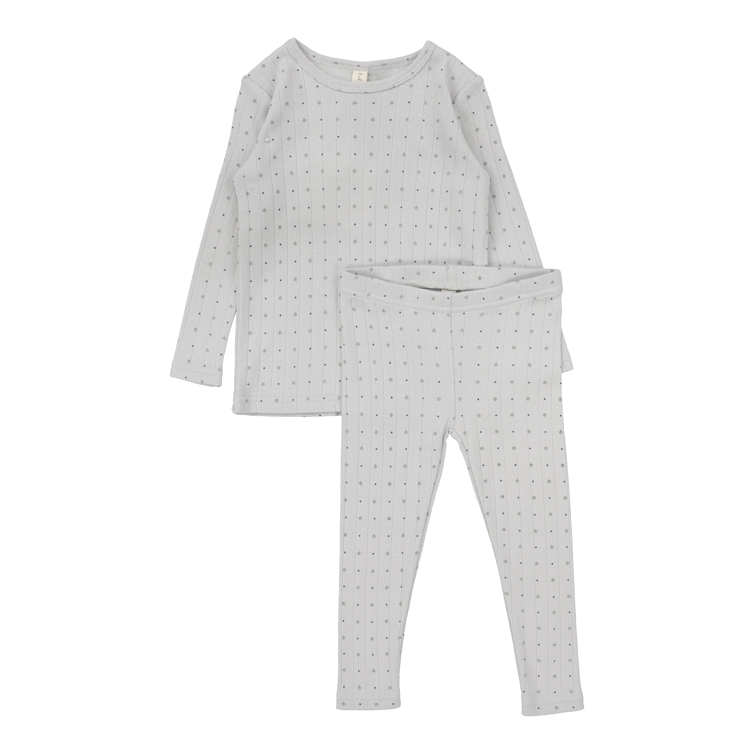 Lilette Linear Printed Long Sleeve Set - Light Blue