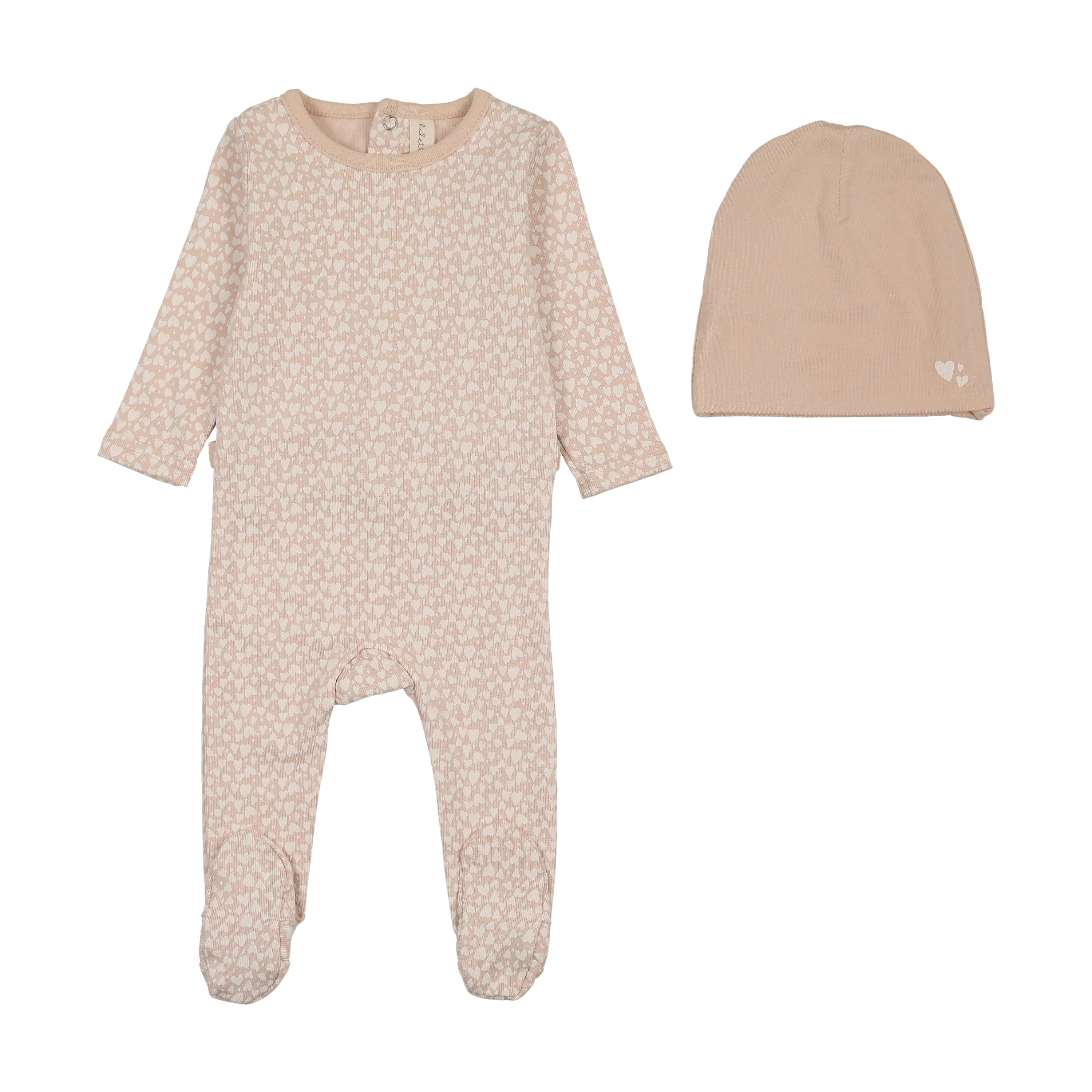 Lilette Mini Print Footie Set - Petal