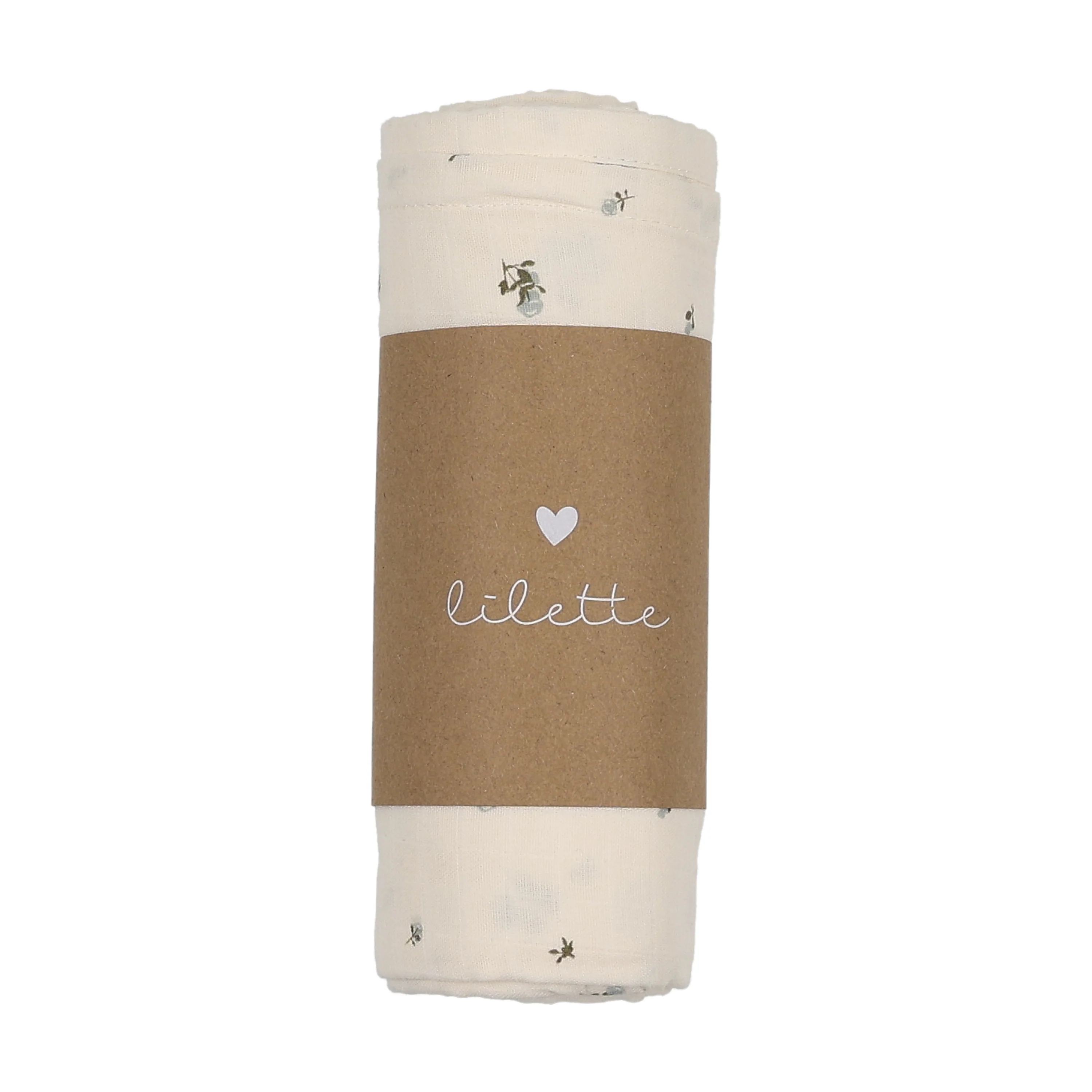 Lilette Rosebud Muslin Swaddle - Cream/Blue - Image 2