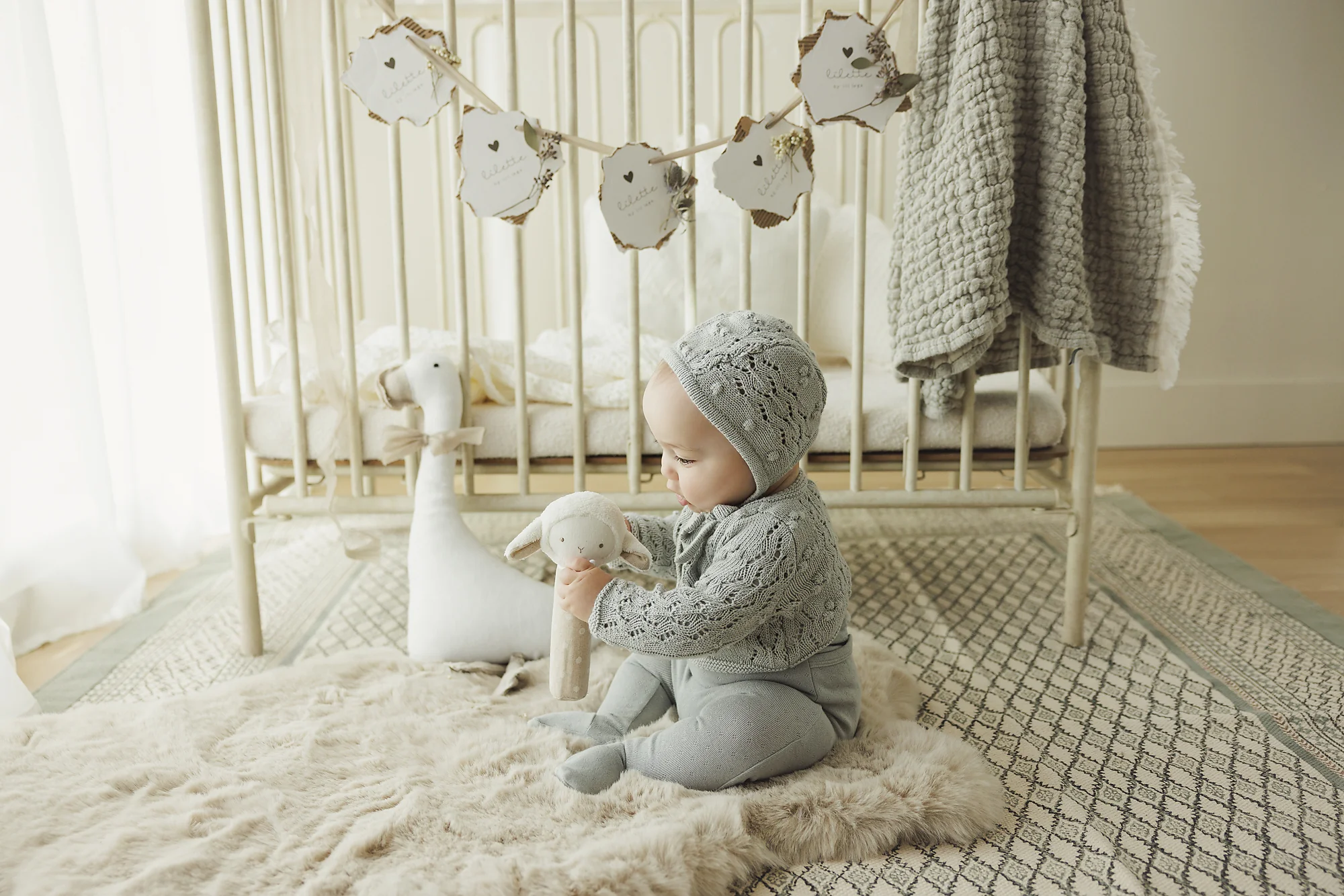 Lilette Popcorn Weave Cardigan Set - Light Blue