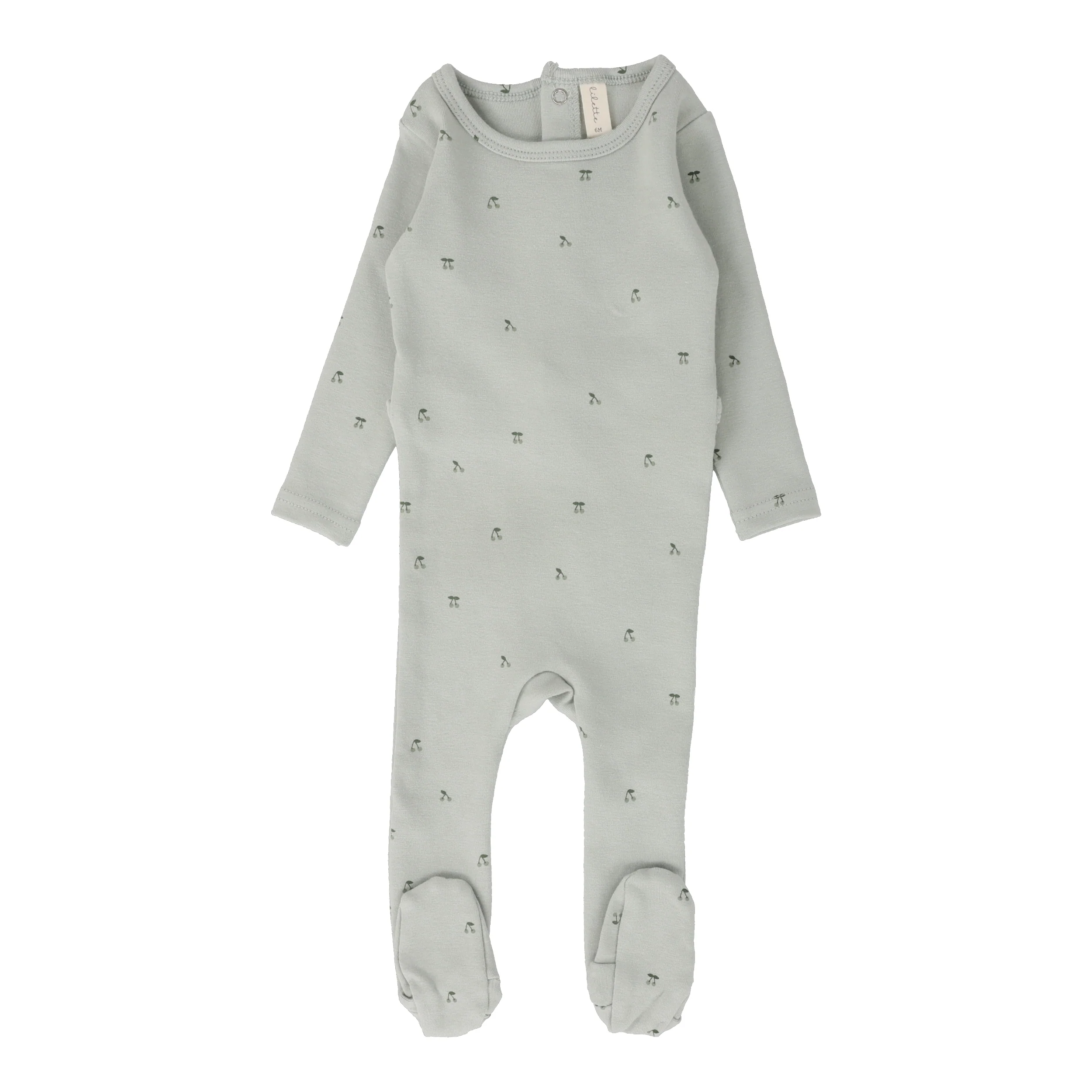 Lilette Scattered Cherry Footie - Mint Base