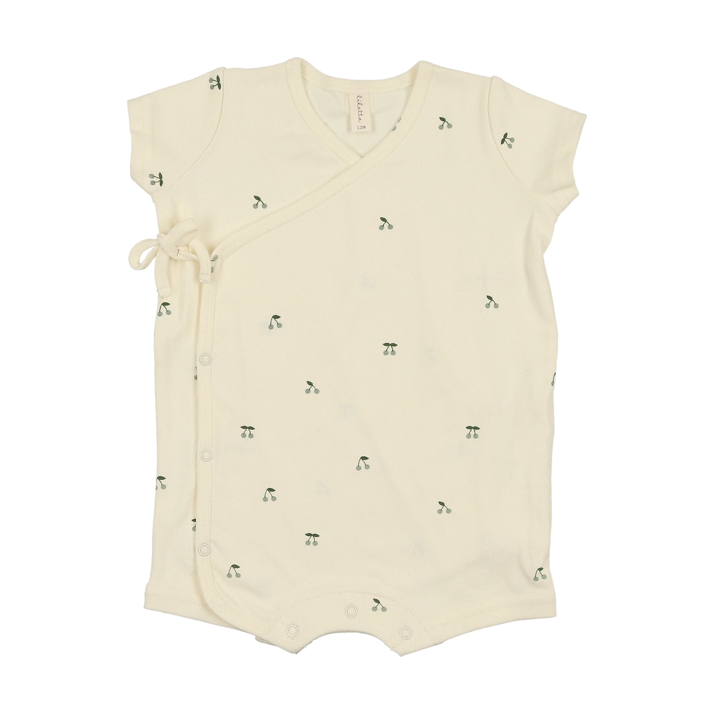 Lilette Scattered Cherry Romper - Ivory/Mint