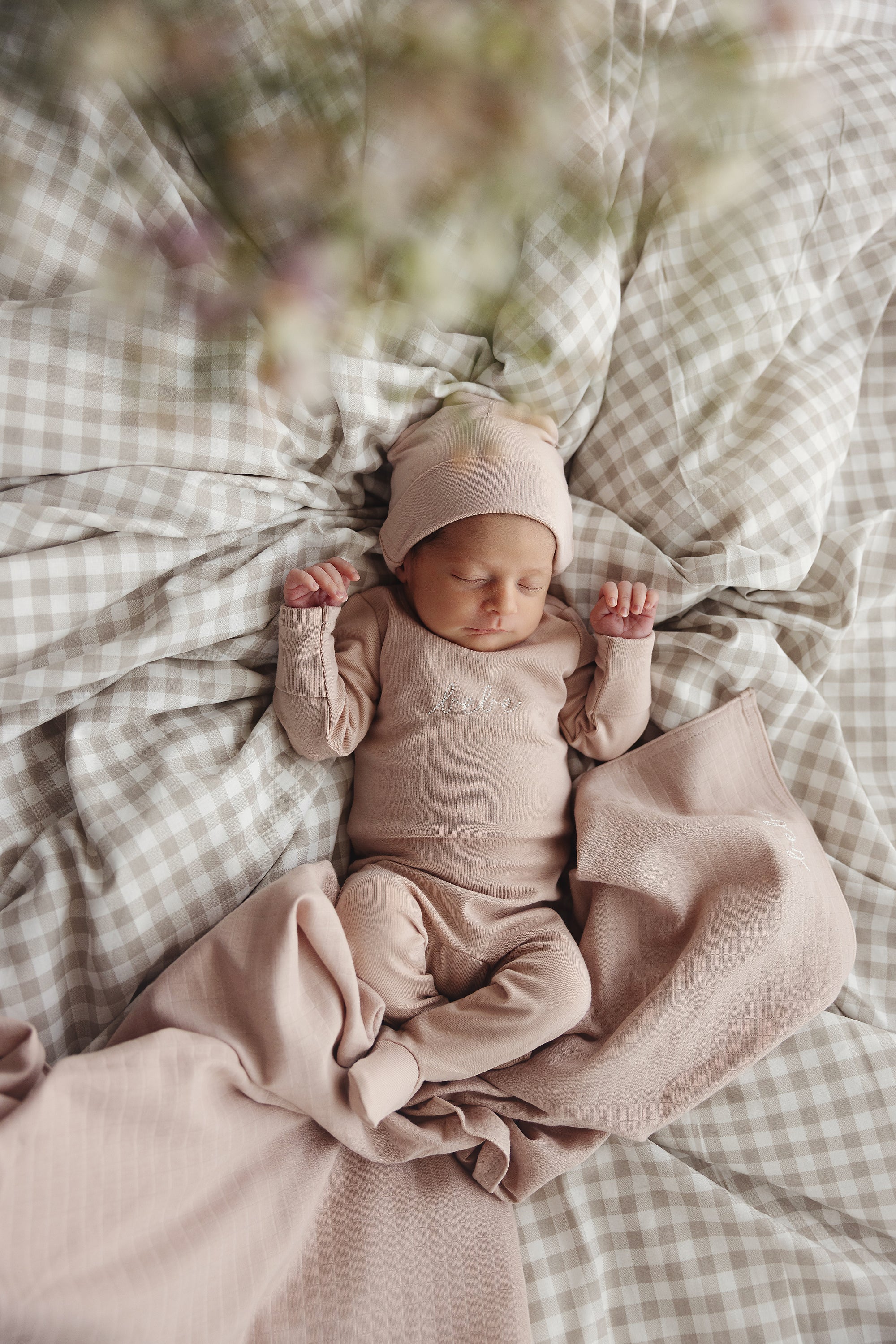 Lilette Take Me Home Bebe Footie And Hat Set - Dusty Pink - Image 2