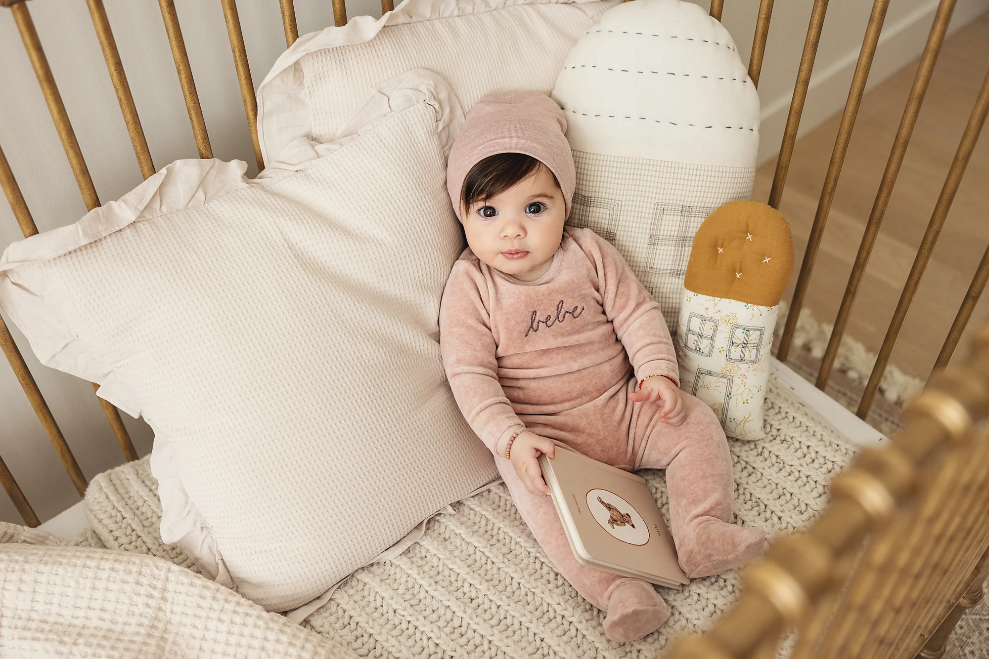 Lilette Velour Bebe Layette Set - Heather Pink - Image 2
