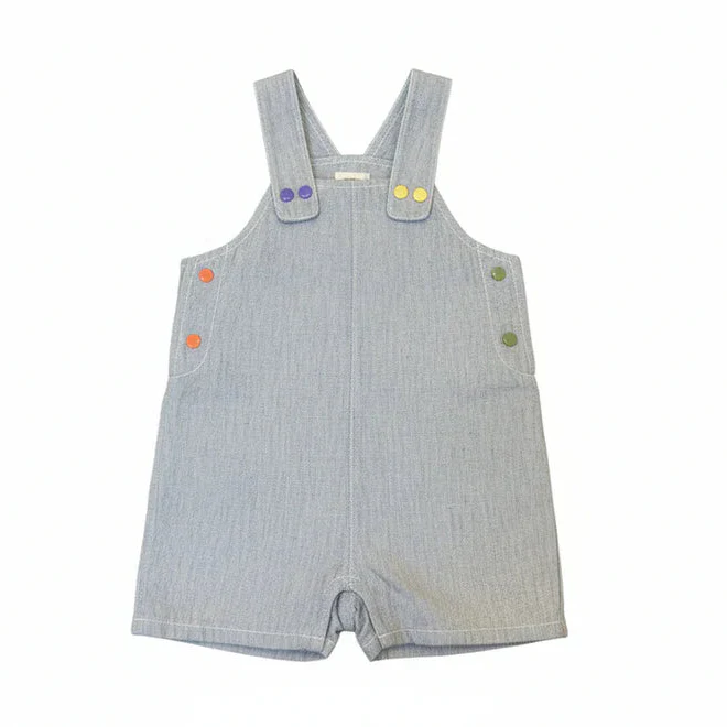 Limited Edition Denim Snap Boys Overall - Denim