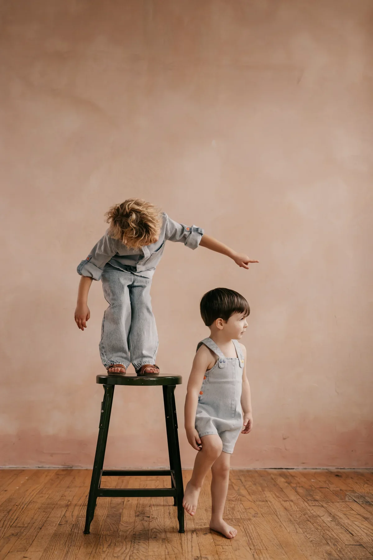 Limited Edition Denim Snap Boys Overall - Denim - Image 2